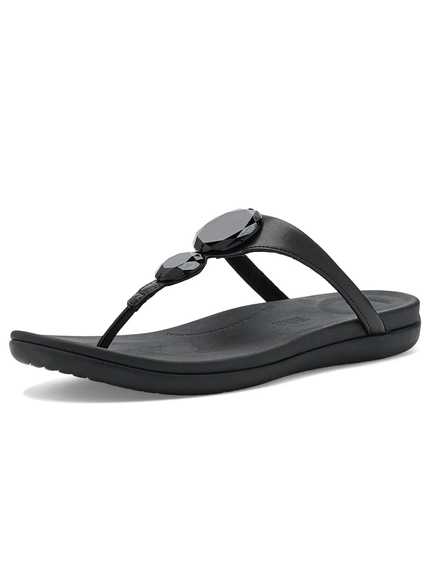 Сандалии Solay Glossy-Disc с перемычкой между пальцами Fitflop — изображение 1 из 4, черный
