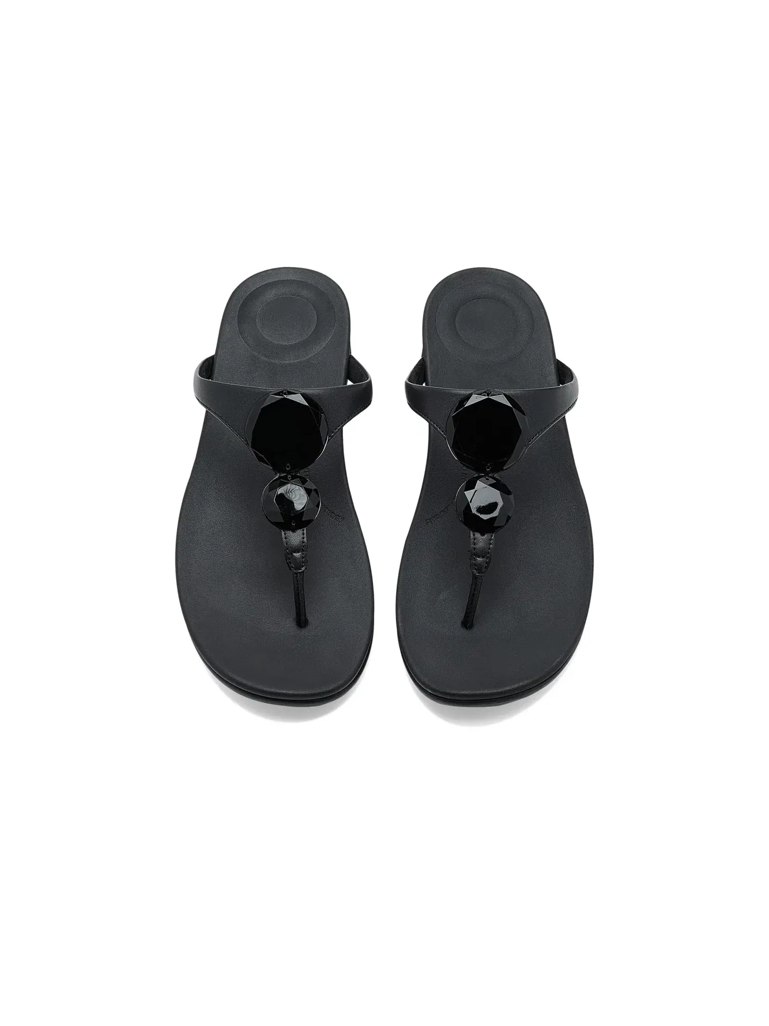 Сандалии Solay Glossy-Disc с перемычкой между пальцами Fitflop — изображение 2 из 4, черный