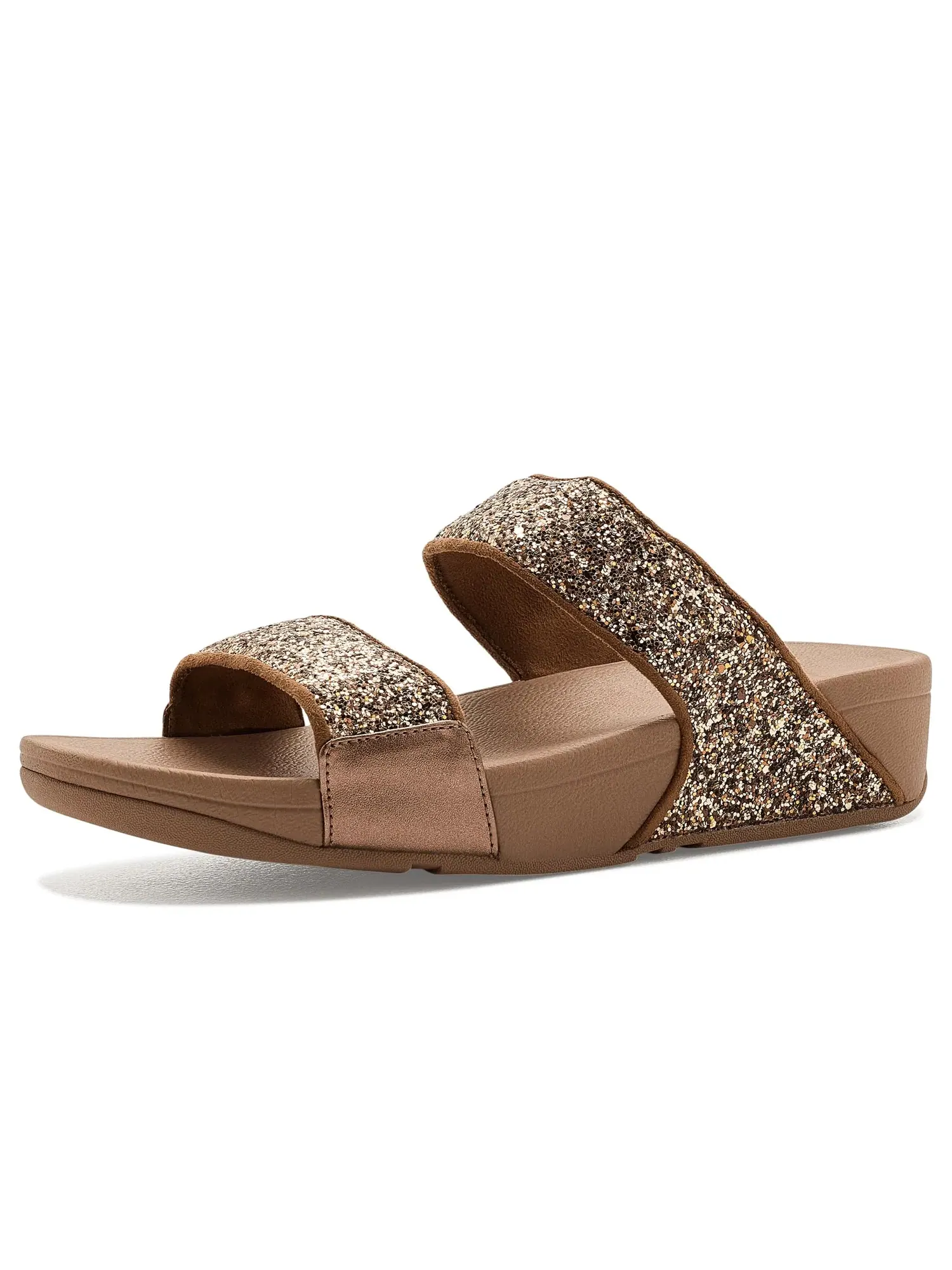 Слайды Lulu Two-tone Glitter Two-bar Slides Fitflop — изображение 1 из 4, бежевый