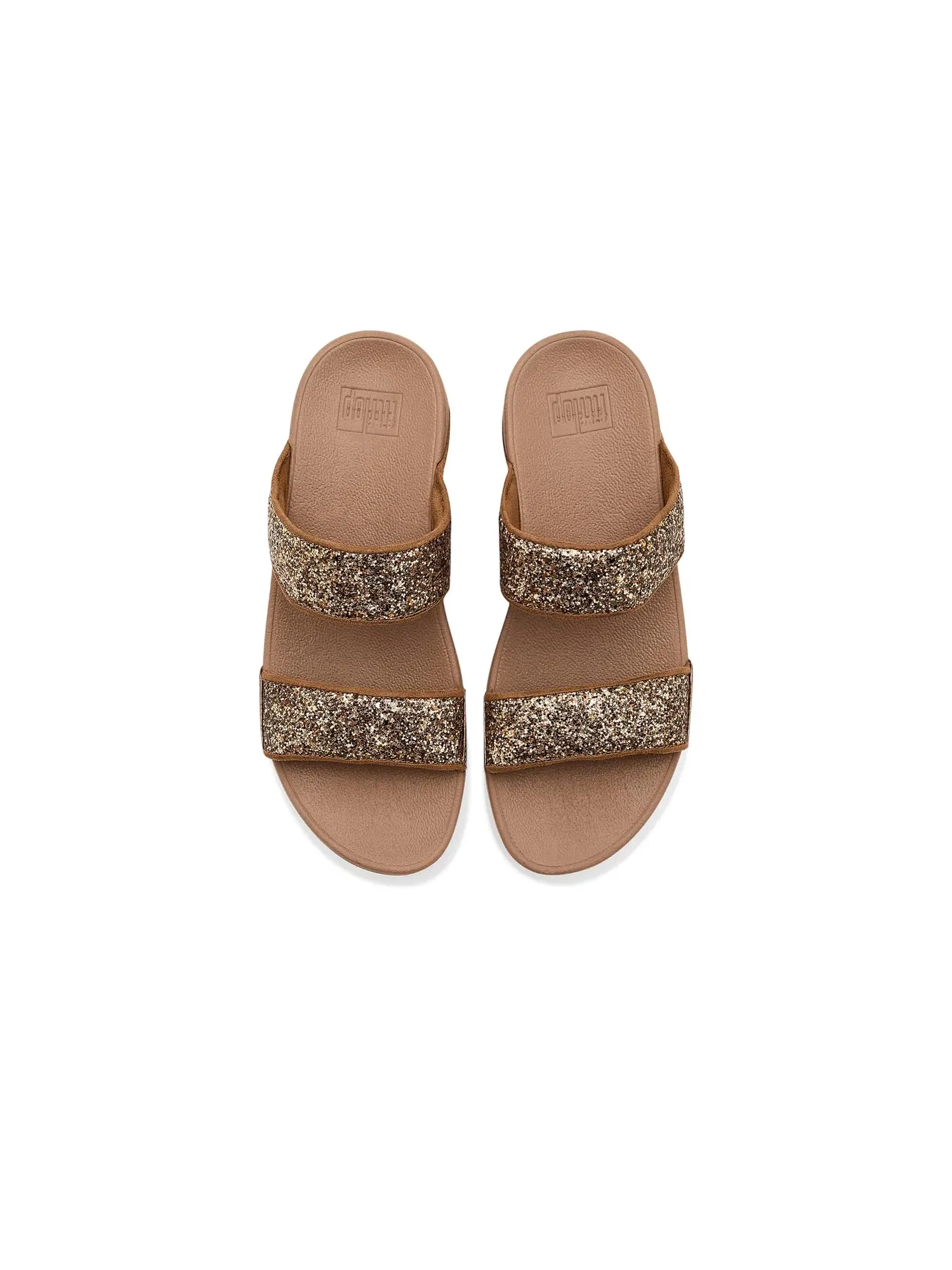 Слайды Lulu Two-tone Glitter Two-bar Slides Fitflop — изображение 2 из 4, бежевый