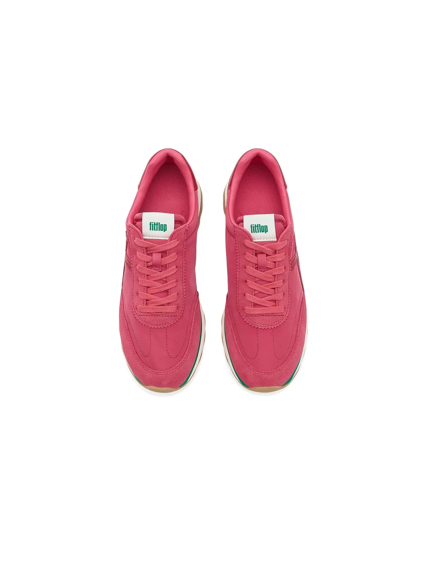 Кроссовки Retro-Q FF из ткани и замши Fitflop — изображение 2 из 4, розовый/зеленый
