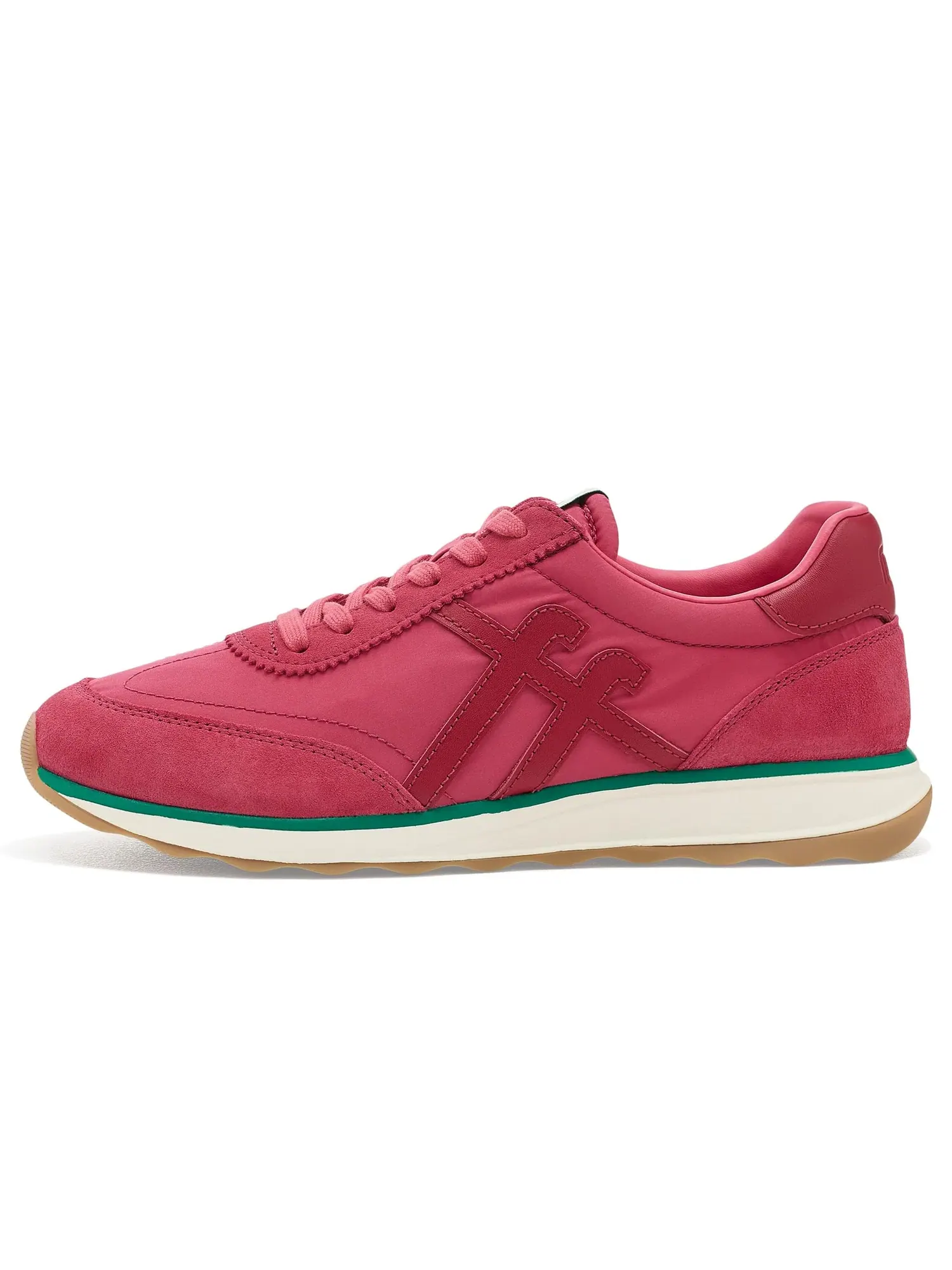 Кроссовки Retro-Q FF из ткани и замши Fitflop — изображение 4 из 4, розовый/зеленый