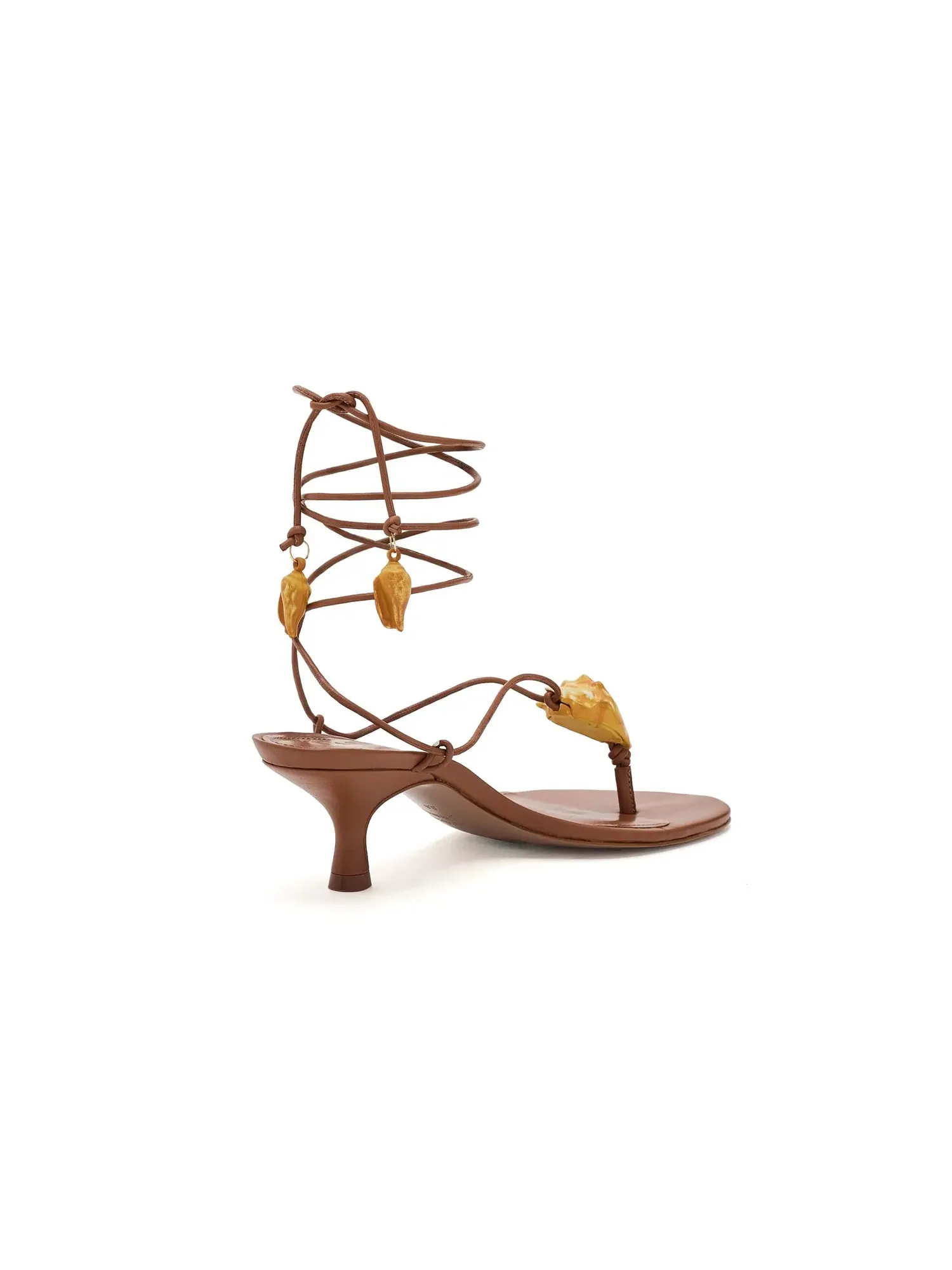 Туфли на низком каблуке Shell Macrame Kitten Heels Farm Rio — изображение 2 из 4, тан коричневый