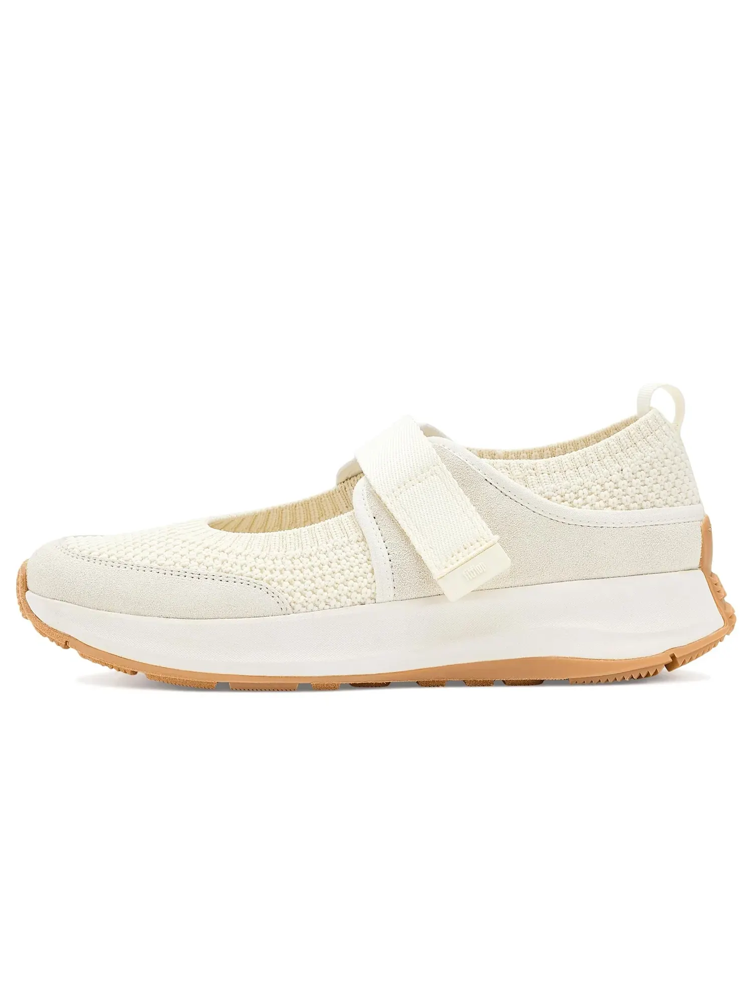Кроссовки F-mode Flow Knit/Suede Mary Janes Fitflop — изображение 4 из 4, бежевый