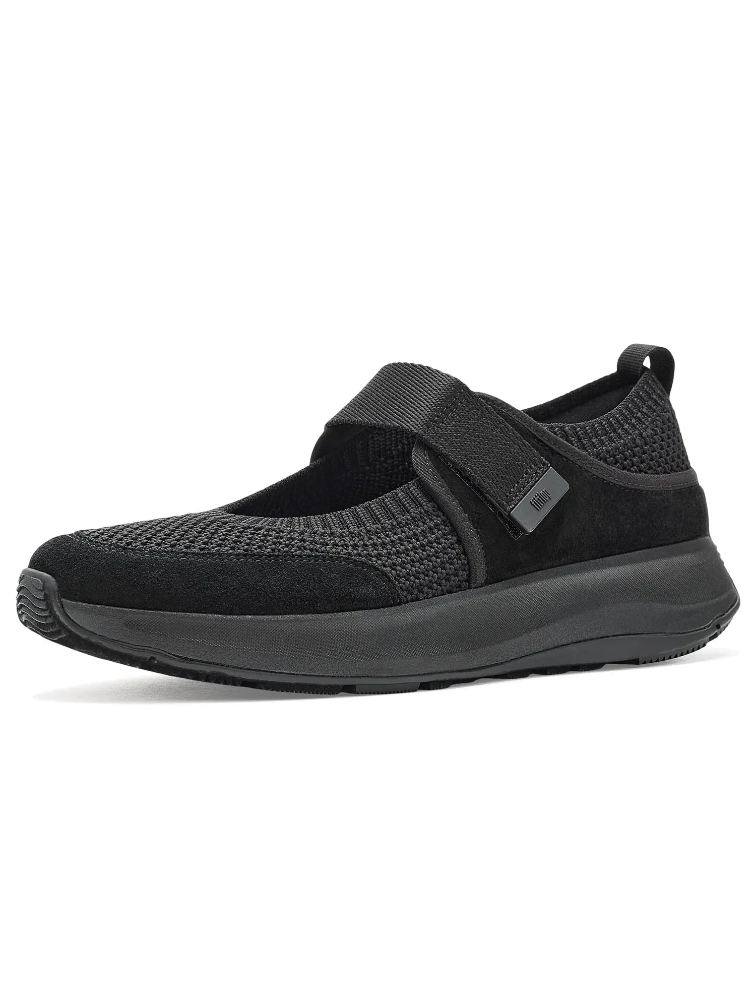 Кроссовки F-mode Flow Knit/Suede Mary Janes Fitflop — изображение 1 из 4, черный