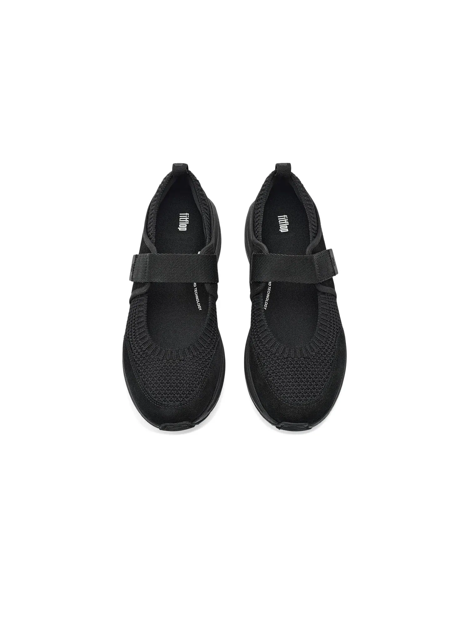 Кроссовки F-mode Flow Knit/Suede Mary Janes Fitflop — изображение 2 из 4, черный