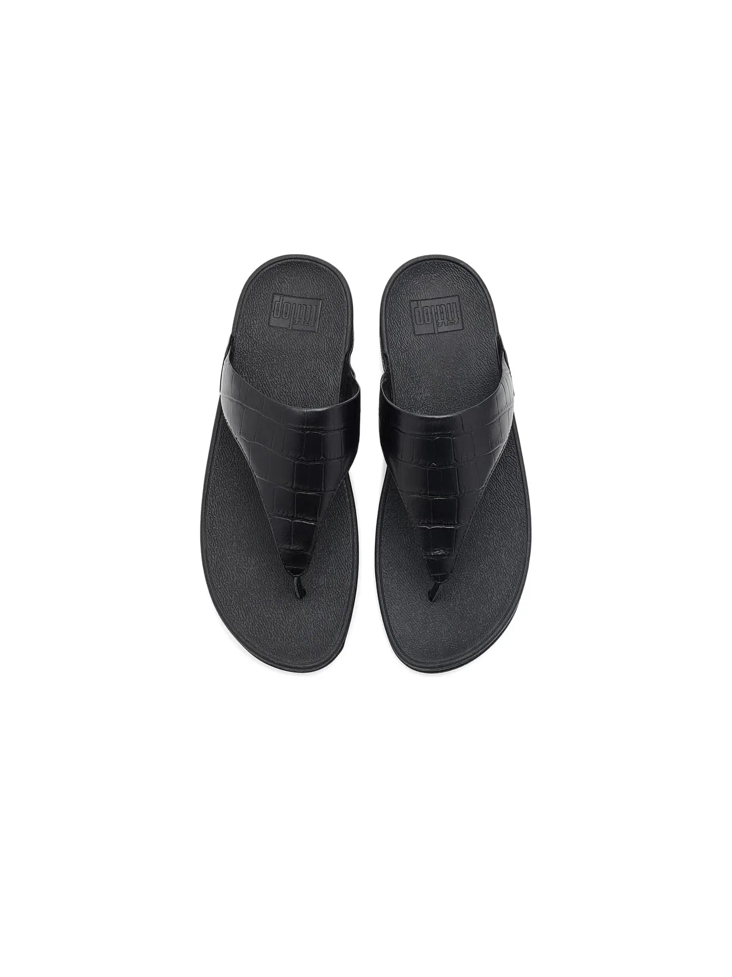 Сандалии Lulu Crocodile с перемычкой между пальцами Fitflop — изображение 2 из 4, черный