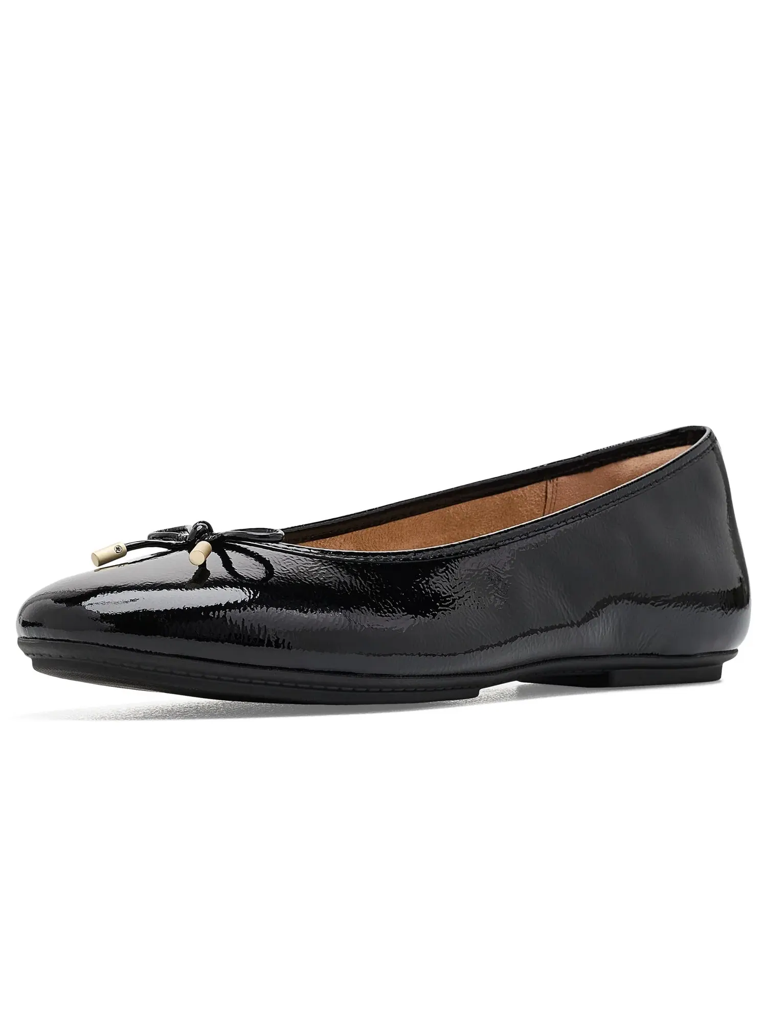 Балетки Delicato Bow из текстурированной лакированной кожи Fitflop — изображение 1 из 4, черный