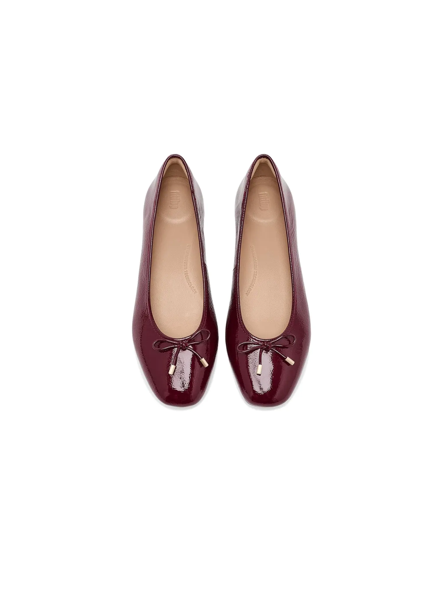 Балетки Delicato Bow из текстурированной лакированной кожи Fitflop — изображение 2 из 4, фиолетовый