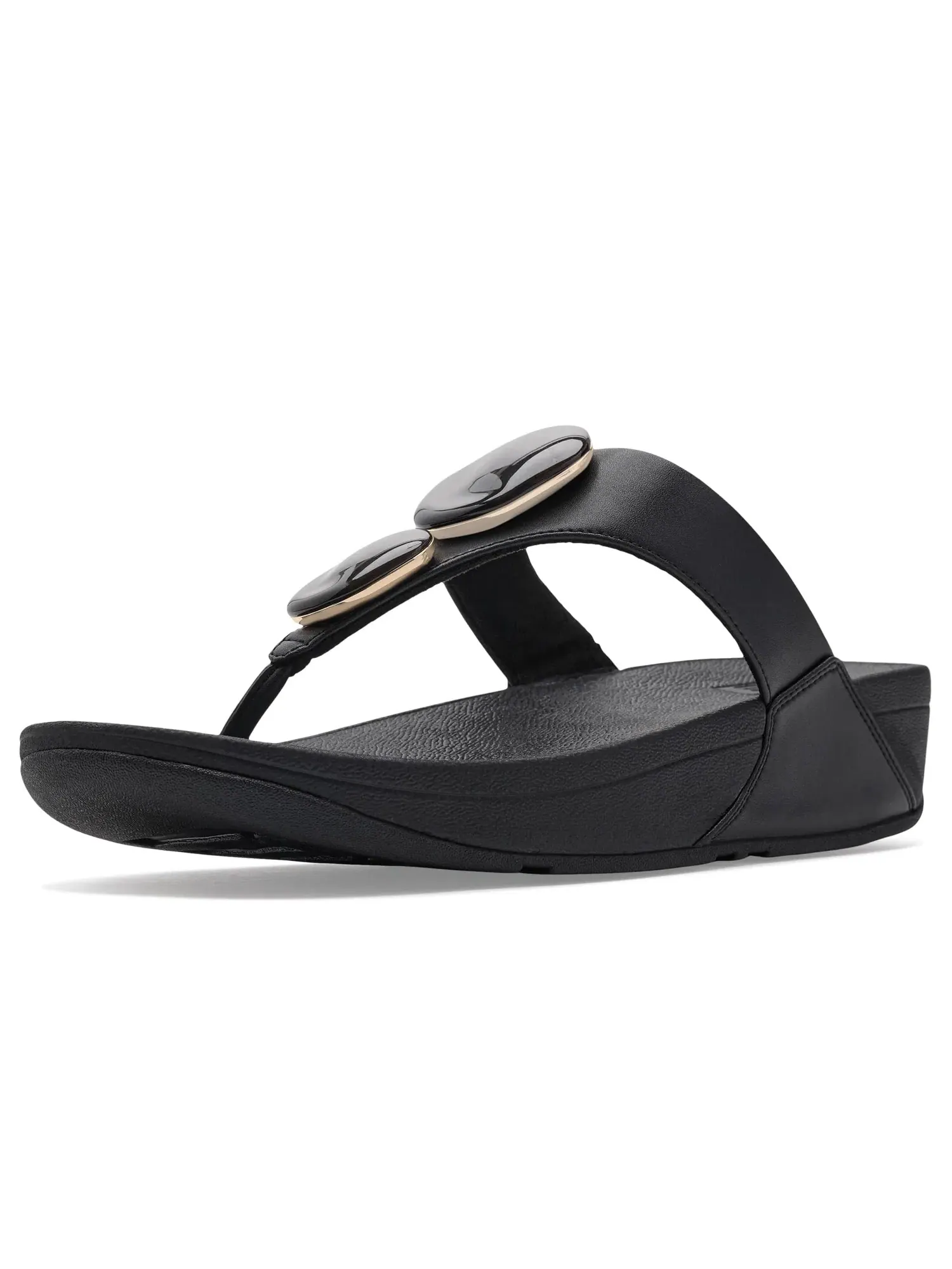 Сандалии Lulu с перемычкой между пальцами и мраморным рисунком Fitflop — изображение 1 из 4, черный