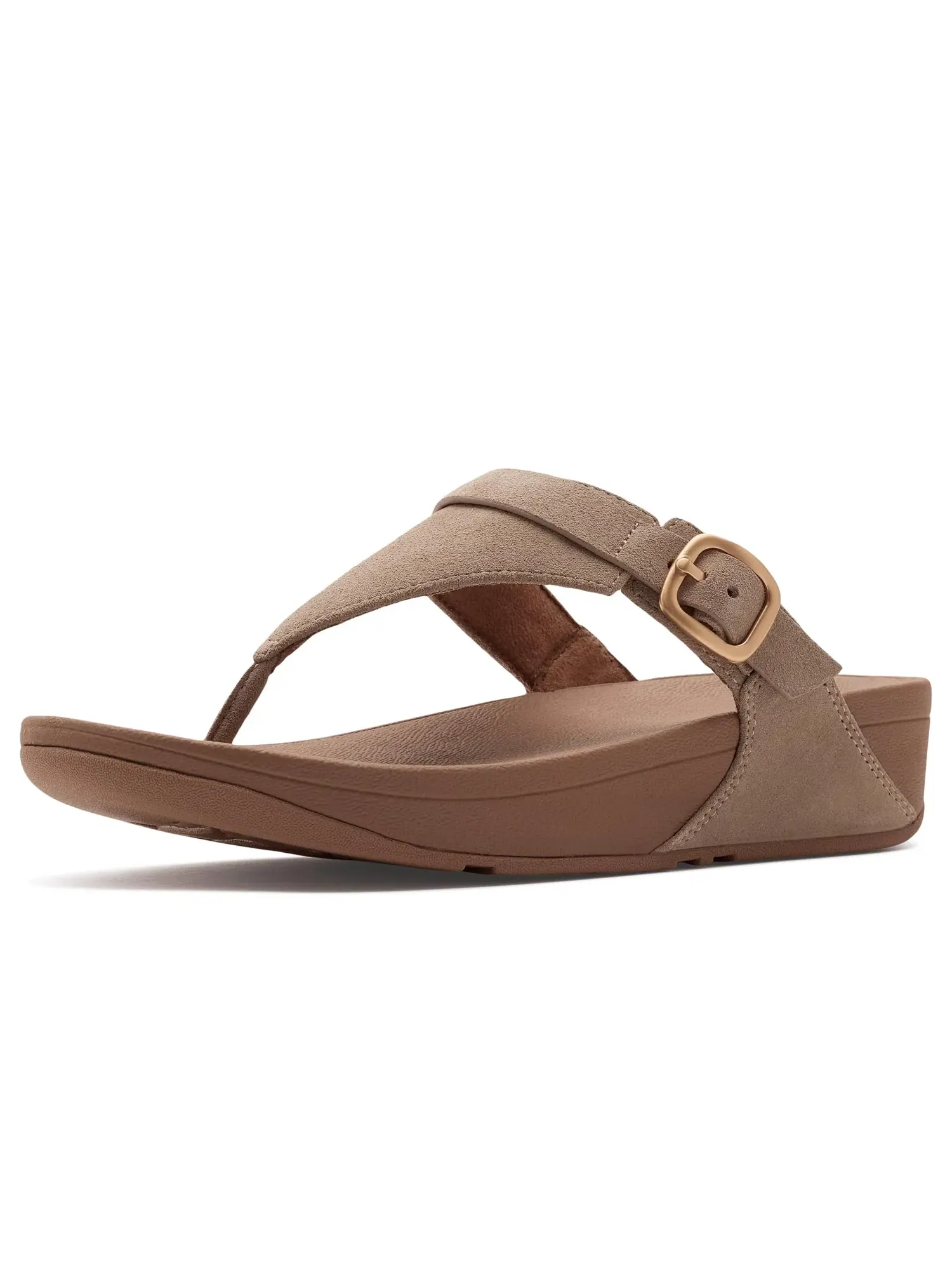 Сандалии Lulu с пряжкой и замшевой перемычкой между пальцами Fitflop — изображение 1 из 4, капучино