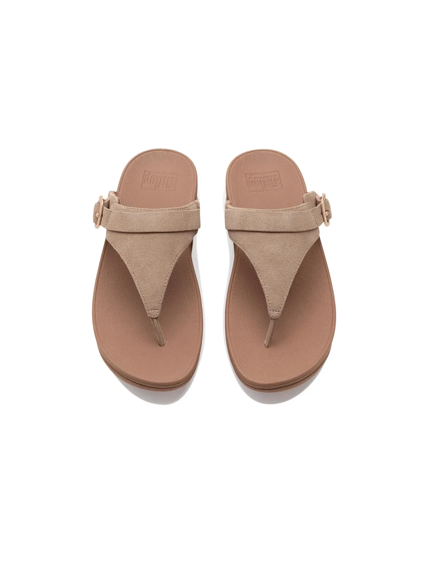 Сандалии Lulu с пряжкой и замшевой перемычкой между пальцами Fitflop — изображение 2 из 4, капучино