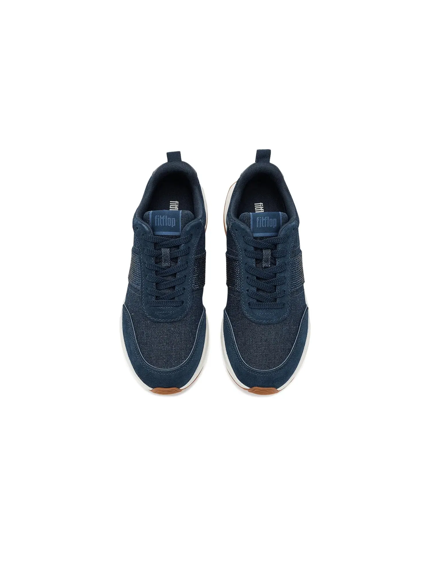 Кроссовки F-mode Flow Crystal из денима и замши Fitflop — изображение 2 из 4, темный джинсовый синий