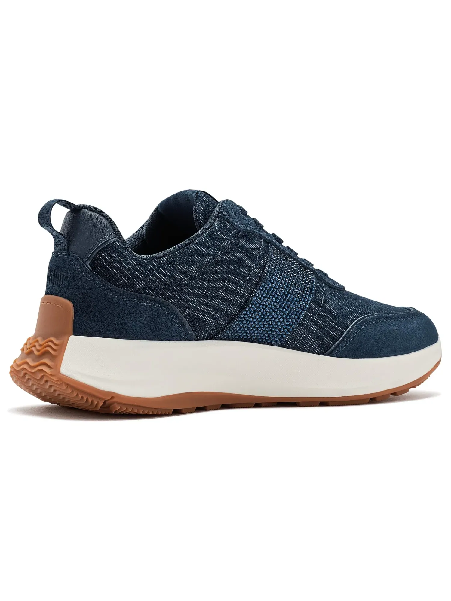 Кроссовки F-mode Flow Crystal из денима и замши Fitflop — изображение 3 из 4, темный джинсовый синий