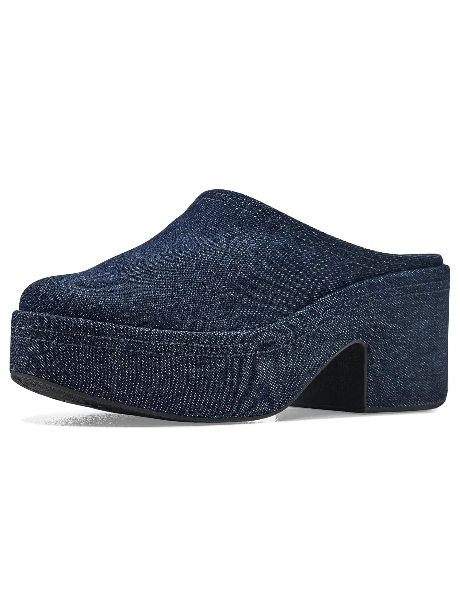 Мюли на каблуке Platfforms Denim Heeled Mules Fitflop — изображение 1 из 4, темный джинсовый синий