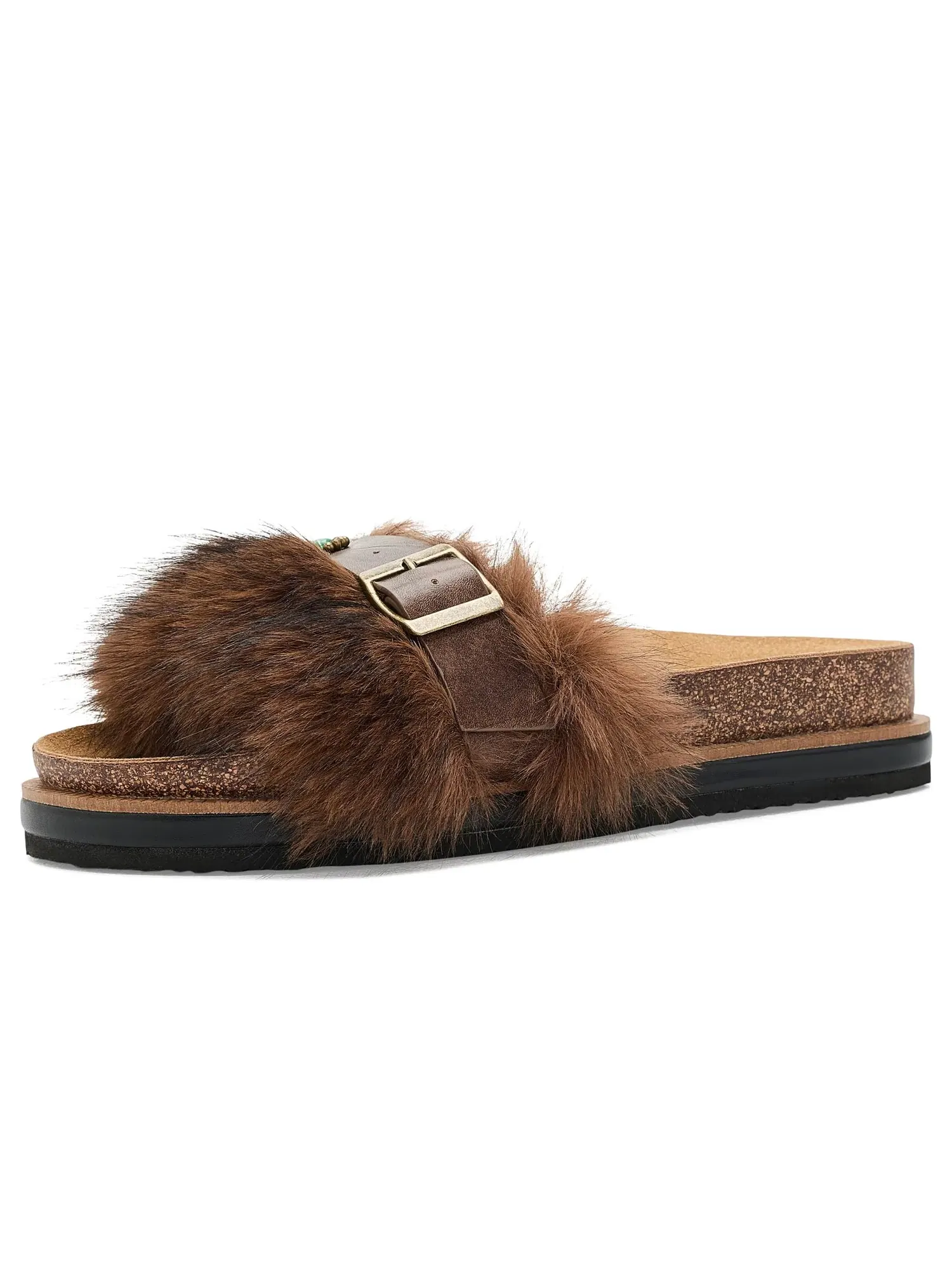 Сандалии Frankie из искусственного меха Free People — изображение 1 из 4, коричневый