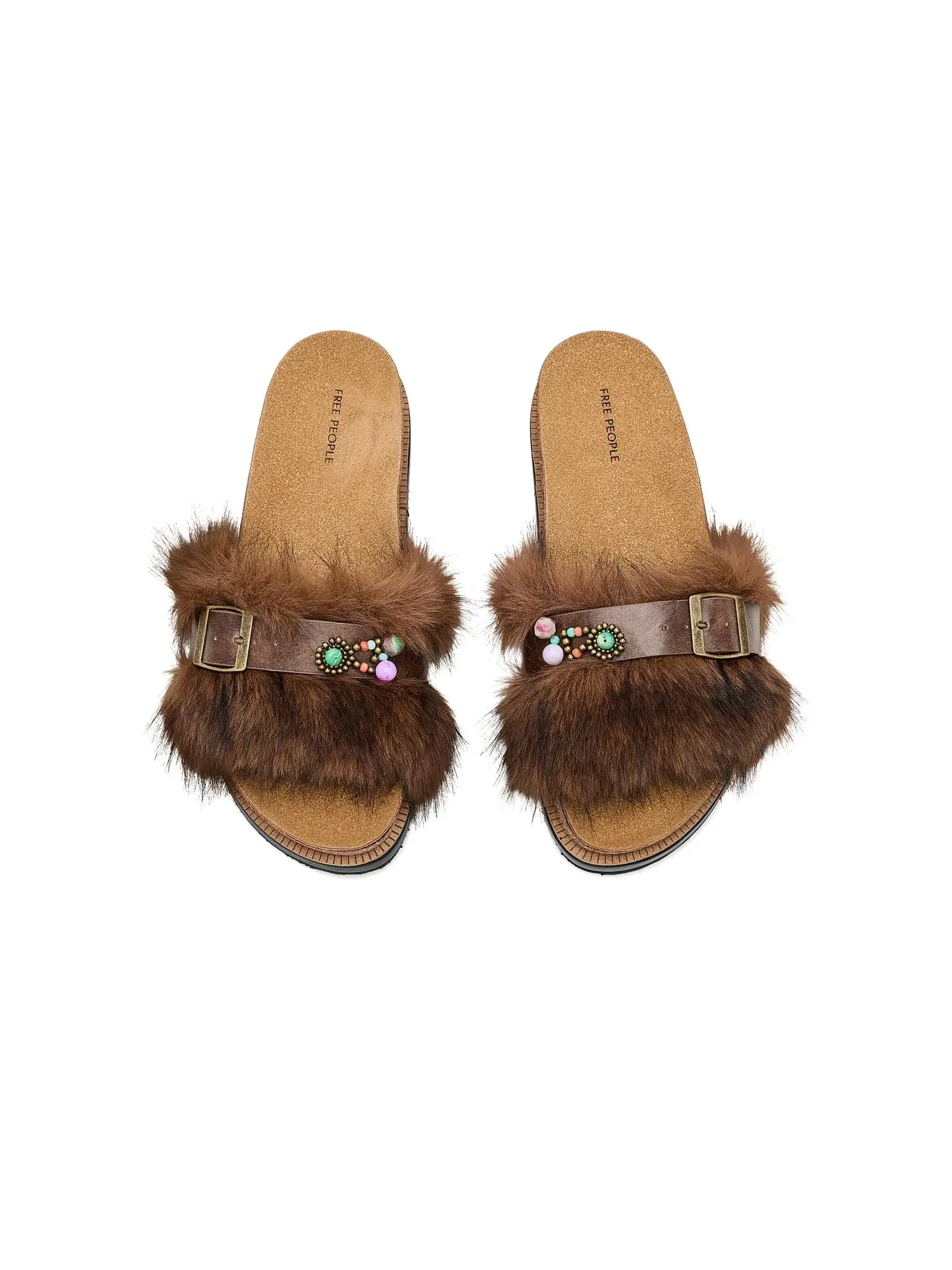 Сандалии Frankie из искусственного меха Free People — изображение 2 из 4, коричневый
