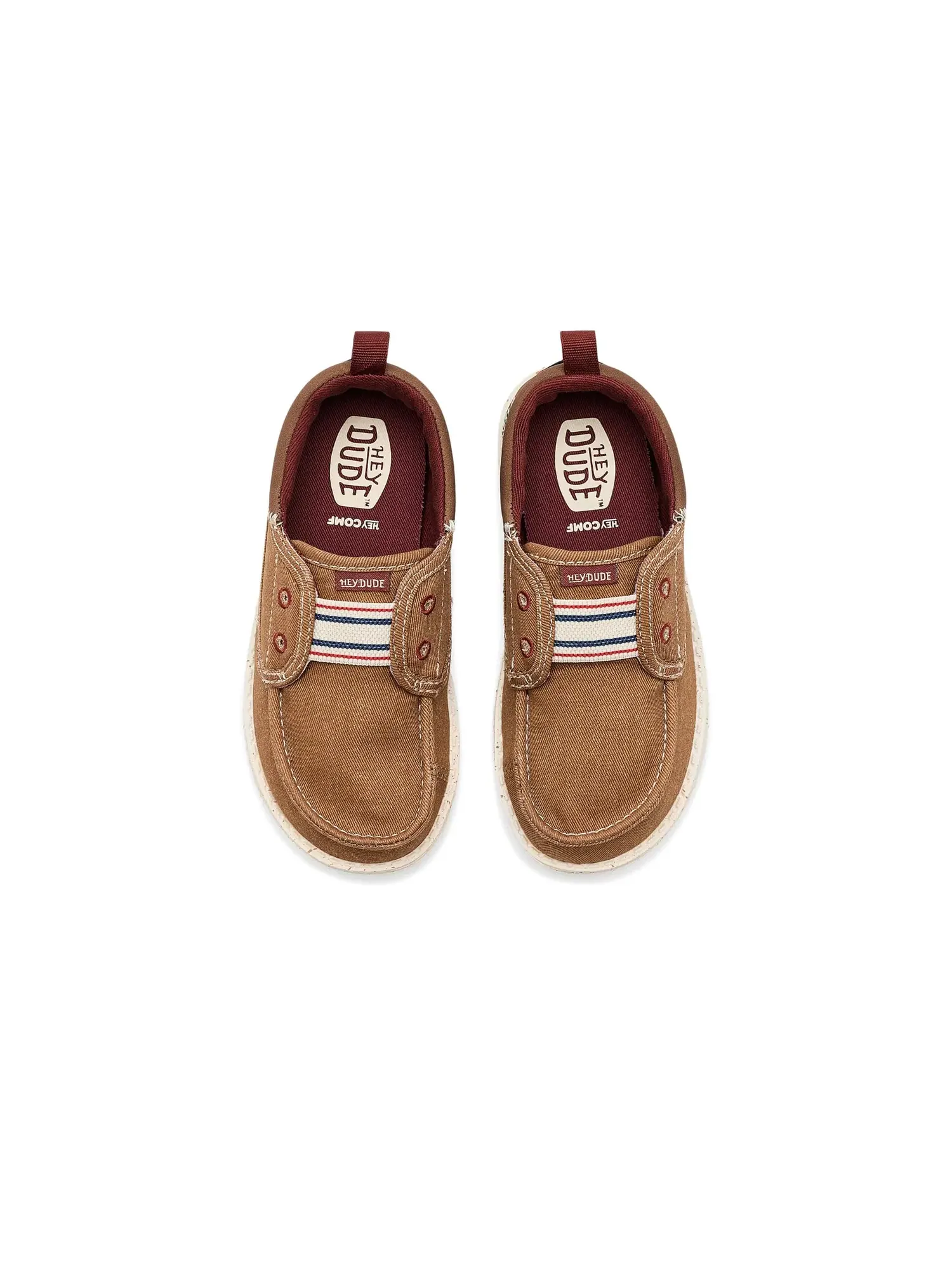 Кроссовки Wally Cru Crafted Varsity (для малышей) Hey Dude Kids — изображение 2 из 4, коричневый