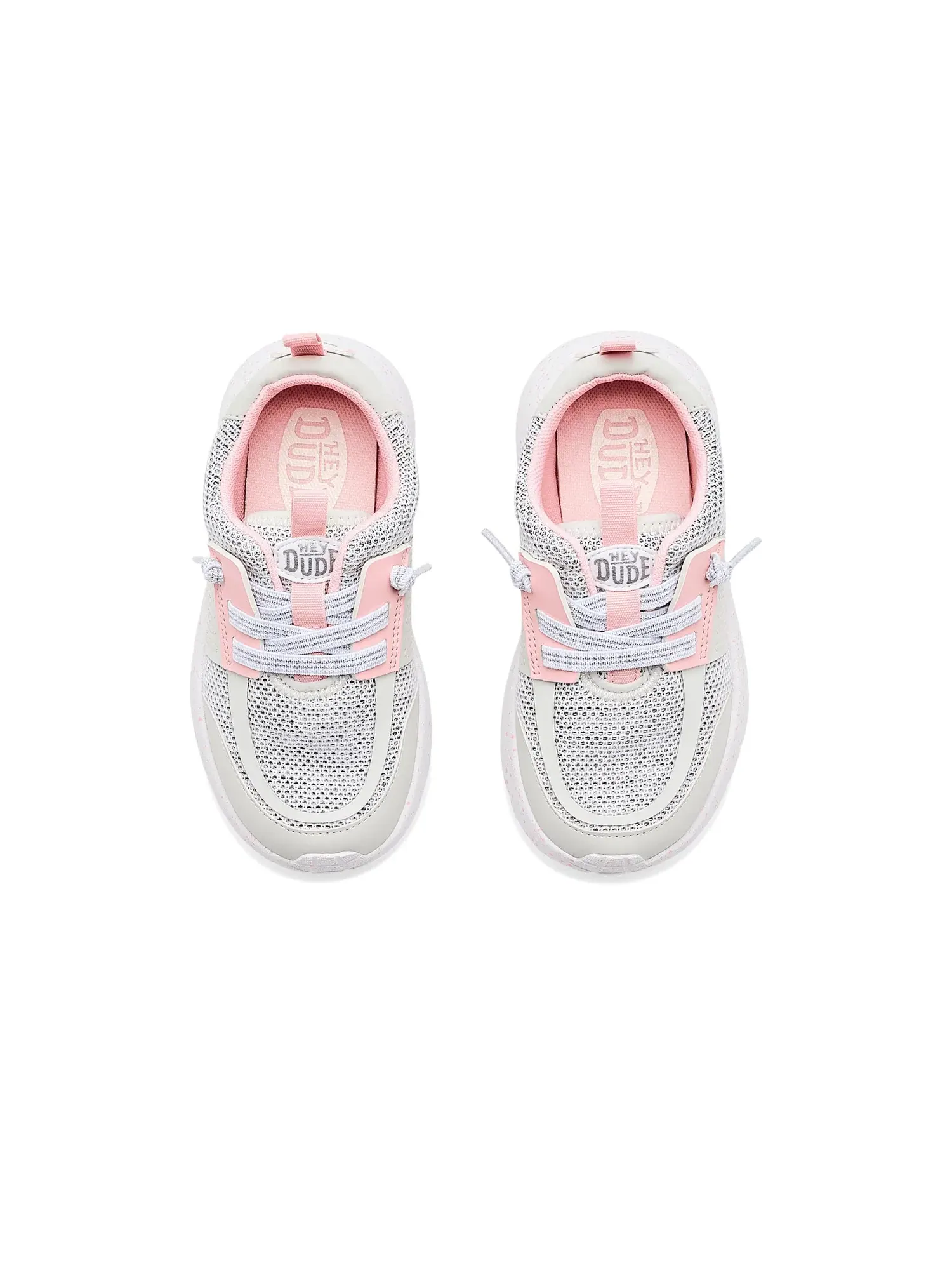Кроссовки Sirocco Play Stretch Sox (для маленьких и больших детей) Hey Dude Kids — изображение 2 из 4, серый/розовый