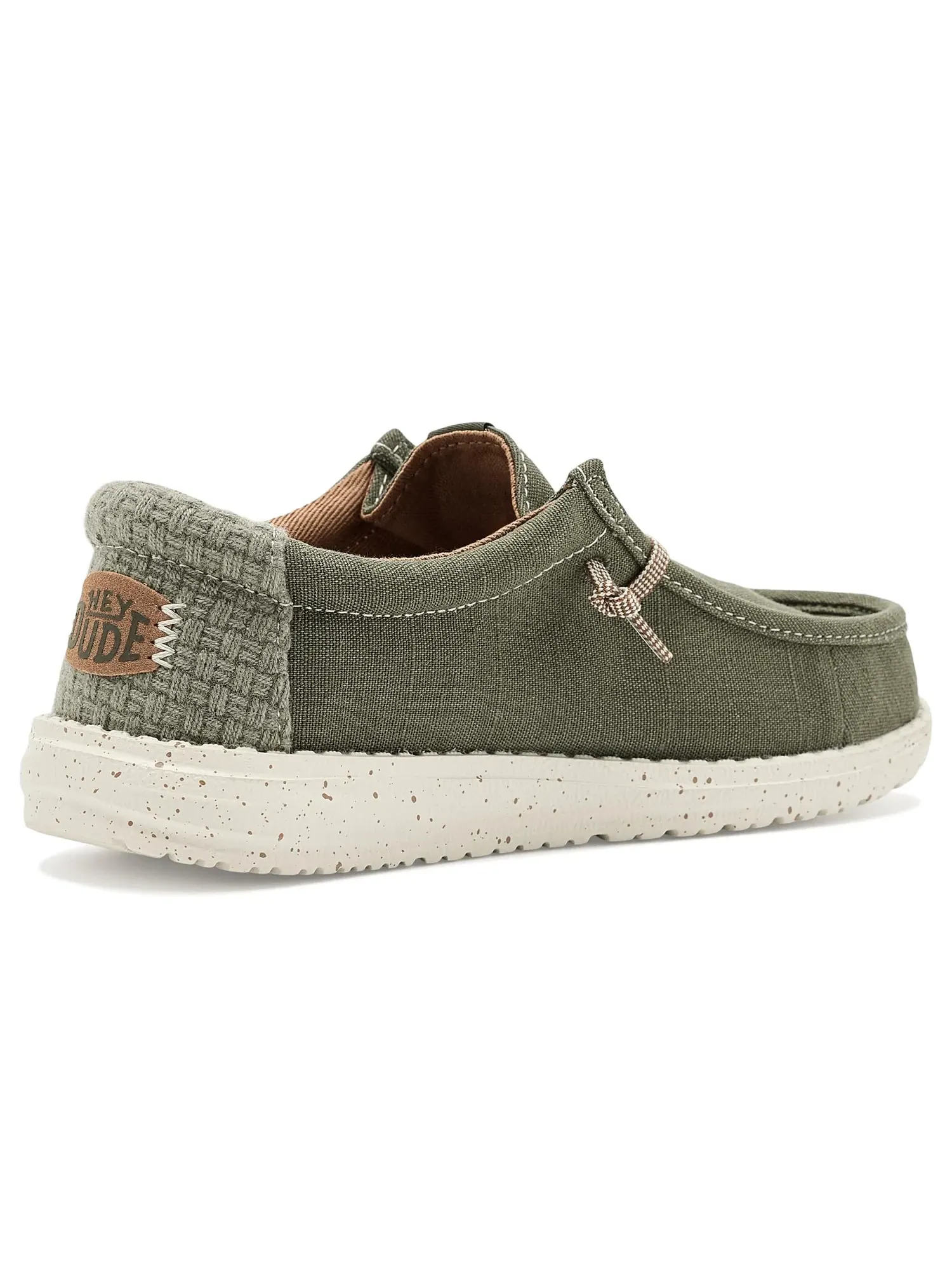 Кроссовки Wally Break Heathered Woven (для маленьких и больших детей) Hey Dude Kids — изображение 3 из 4, оливковый