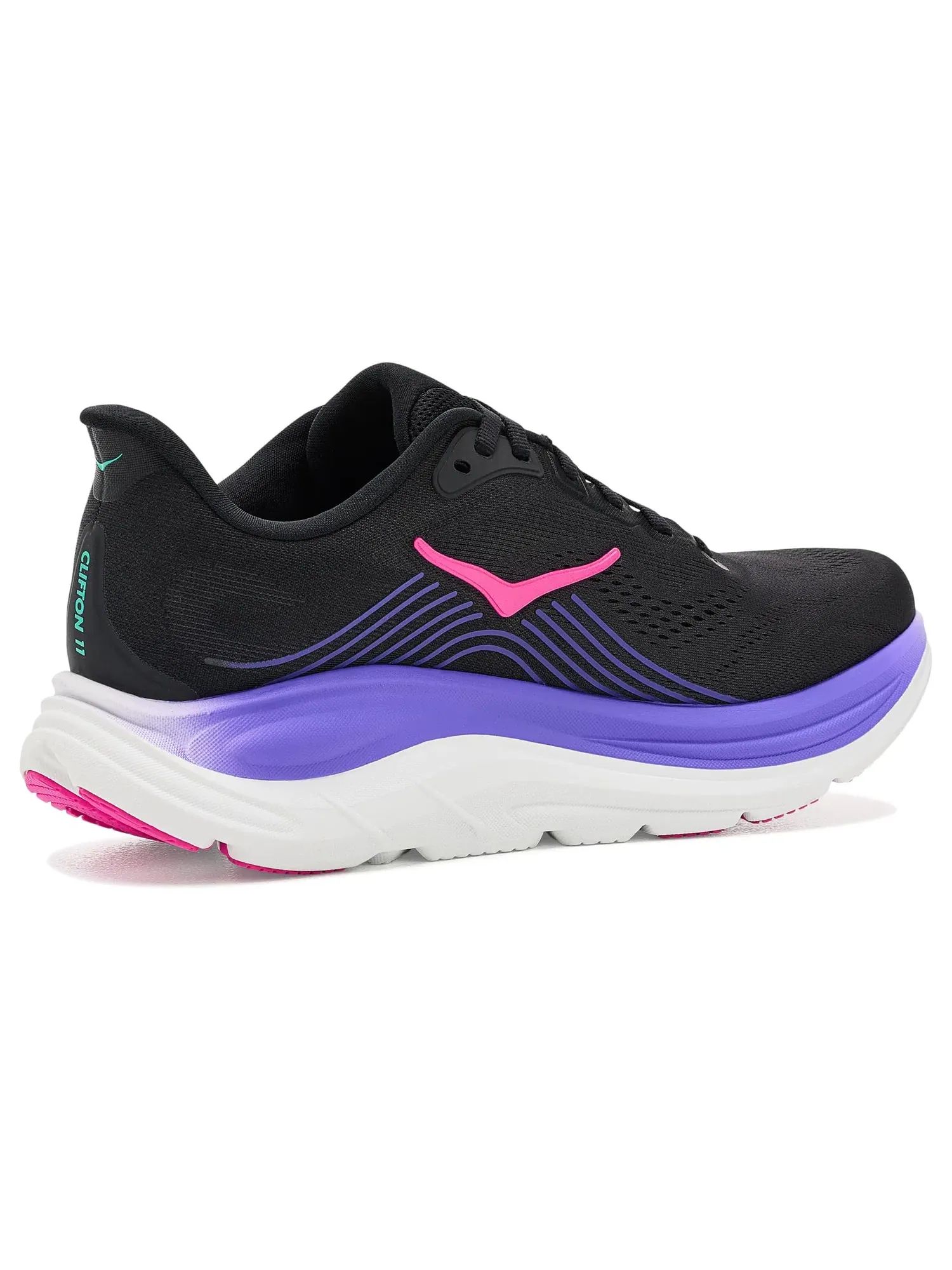 Кроссовки Clifton 11 Hoka — изображение 3 из 4, черный/неоновый
