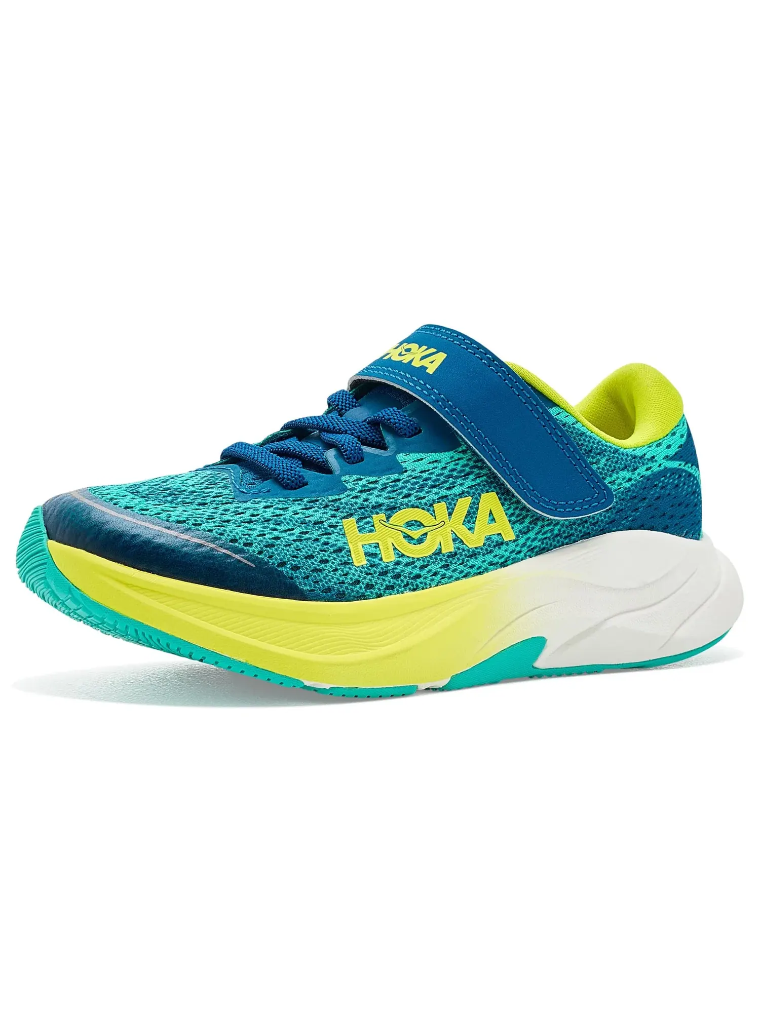 Кроссовки Rincon 4 (для маленьких детей) Hoka Kids — изображение 1 из 4, голубой/неоновый