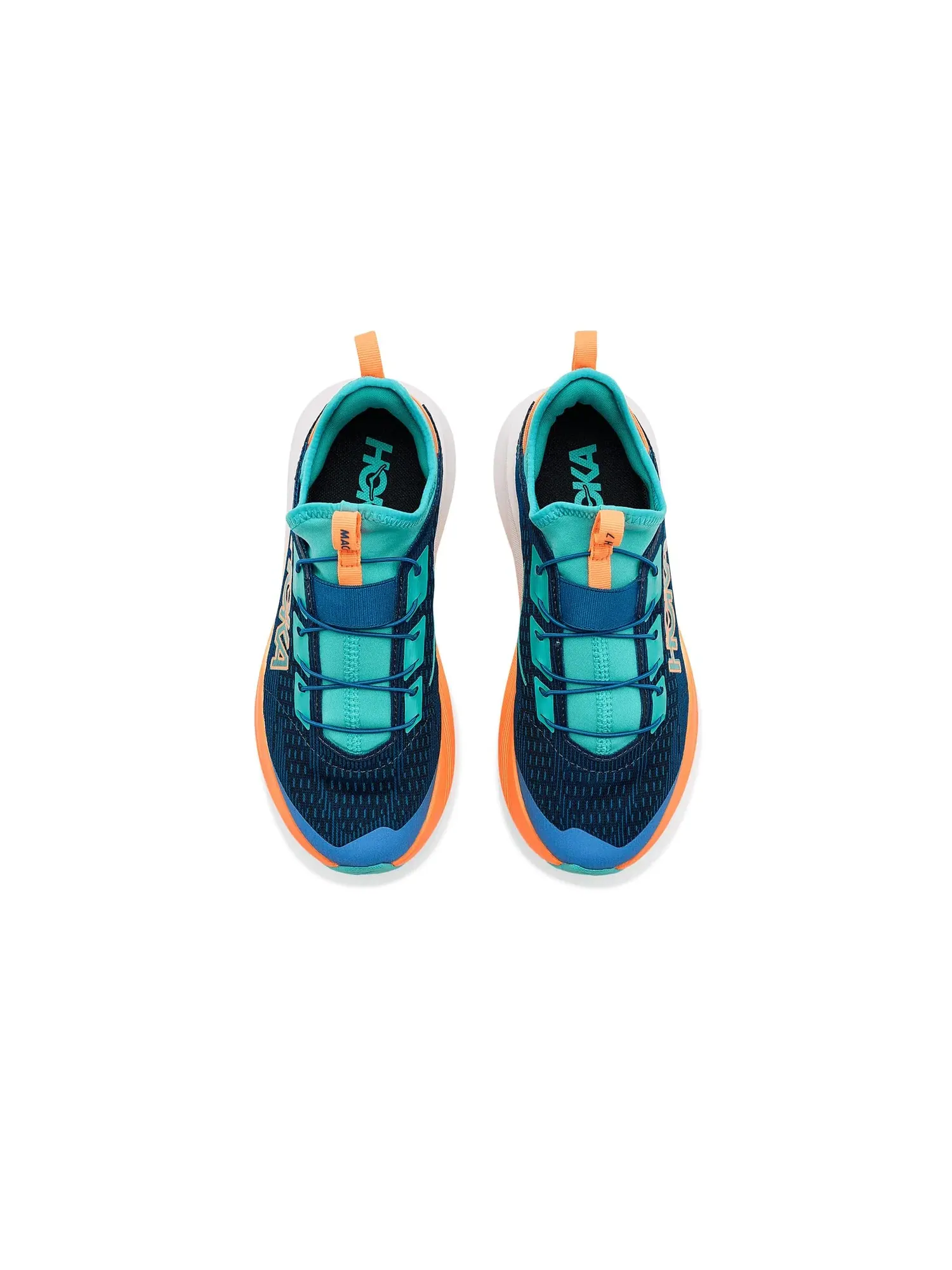 Кроссовки Mach 7 (для маленьких детей) Hoka Kids — изображение 2 из 4, синий/неоновый