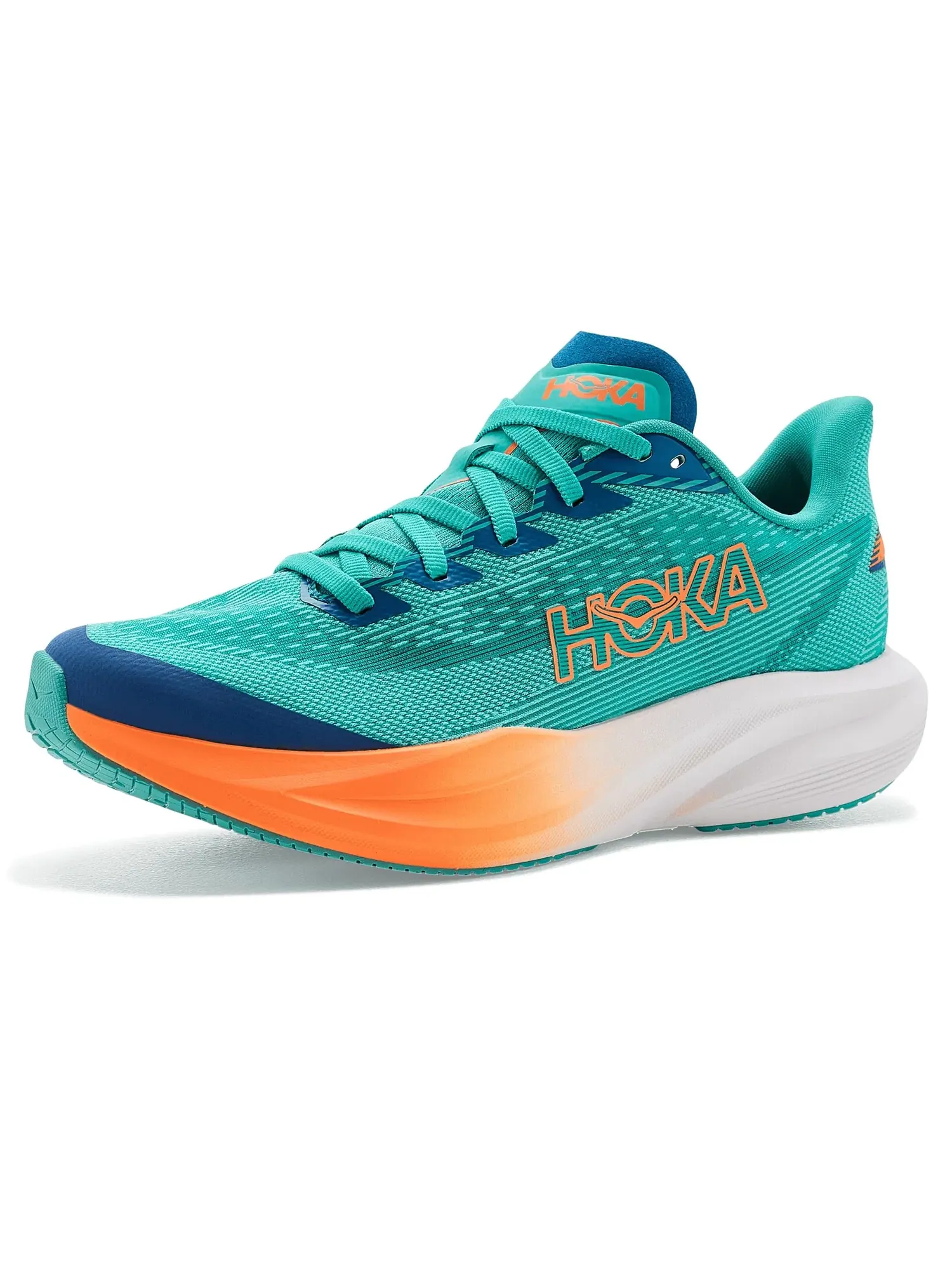 Кроссовки Mach 7 (для больших детей) Hoka Kids — изображение 1 из 4, синий/неоновый