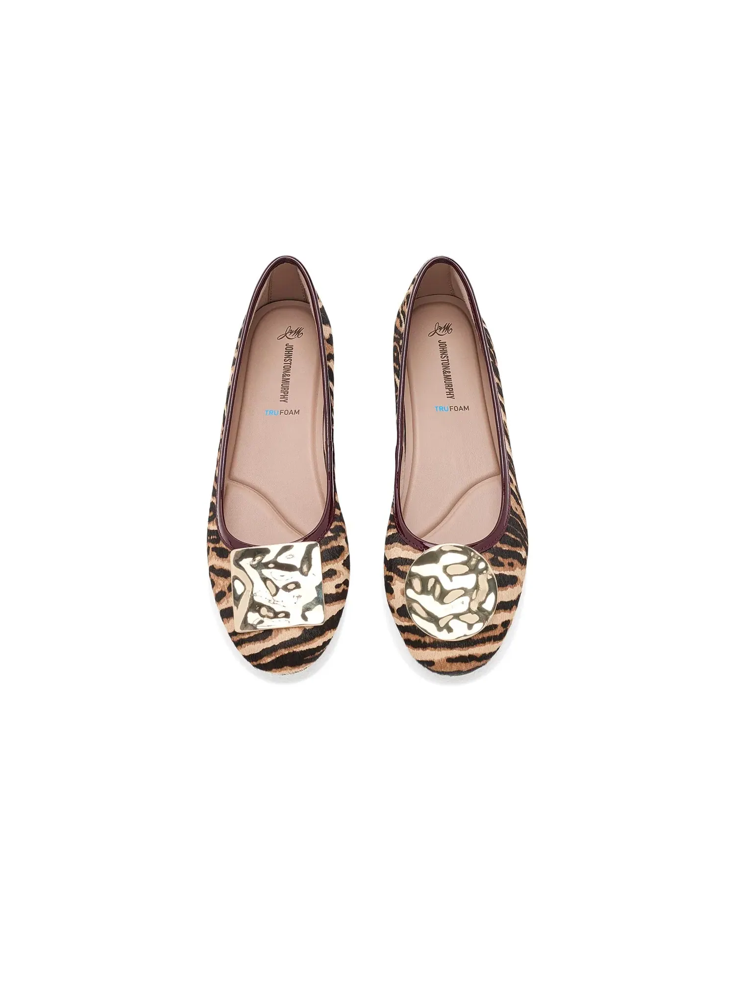 Балетки Claire Ornamental Flats Johnston & Murphy — изображение 2 из 4, бежевый/коричневый