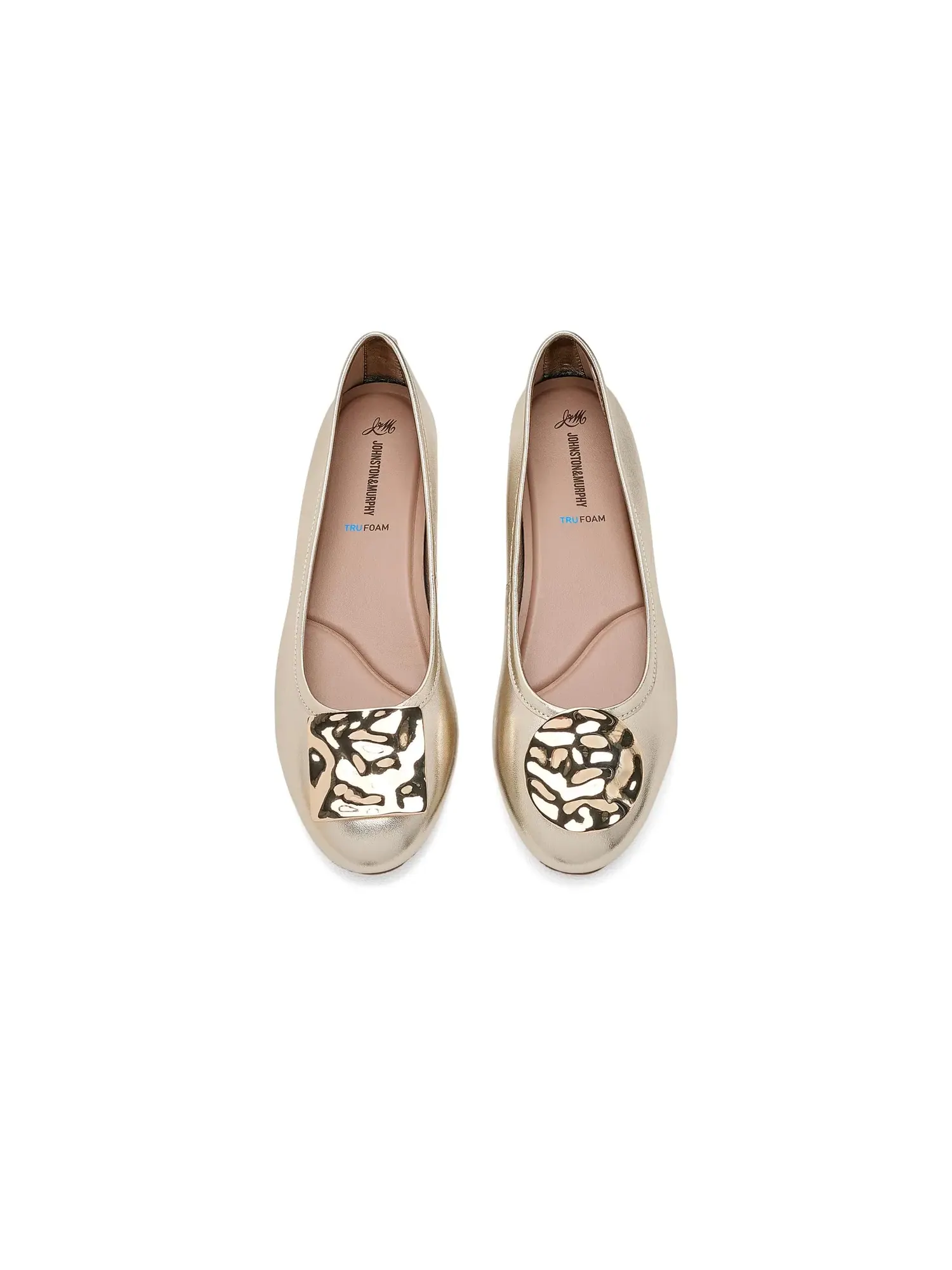Балетки Claire Ornamental Flats Johnston & Murphy — изображение 2 из 4, золотистый металлик