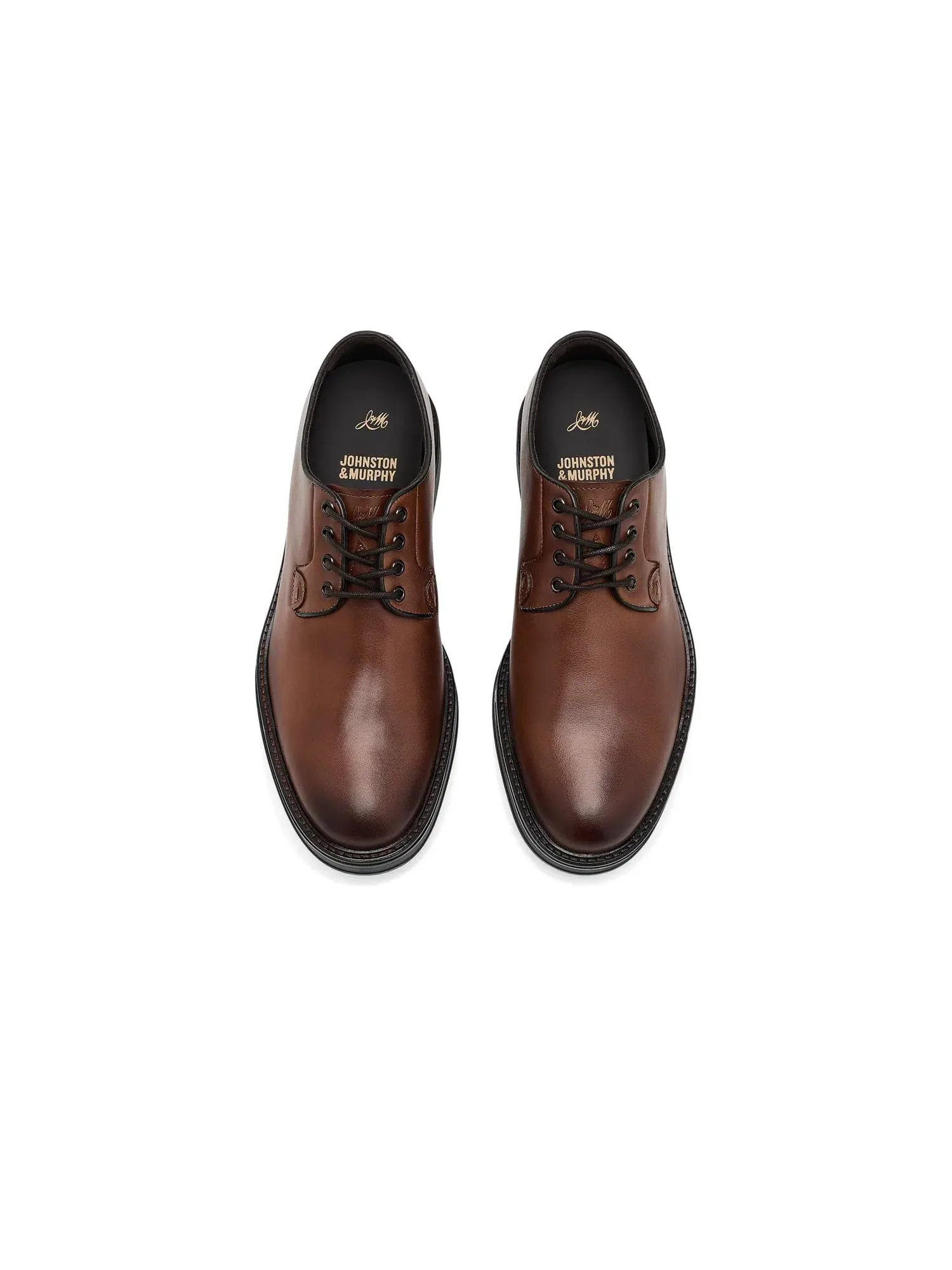 Оксфорды с гладким носком Brady Plain Toe Johnston & Murphy — изображение 2 из 4, бежевый