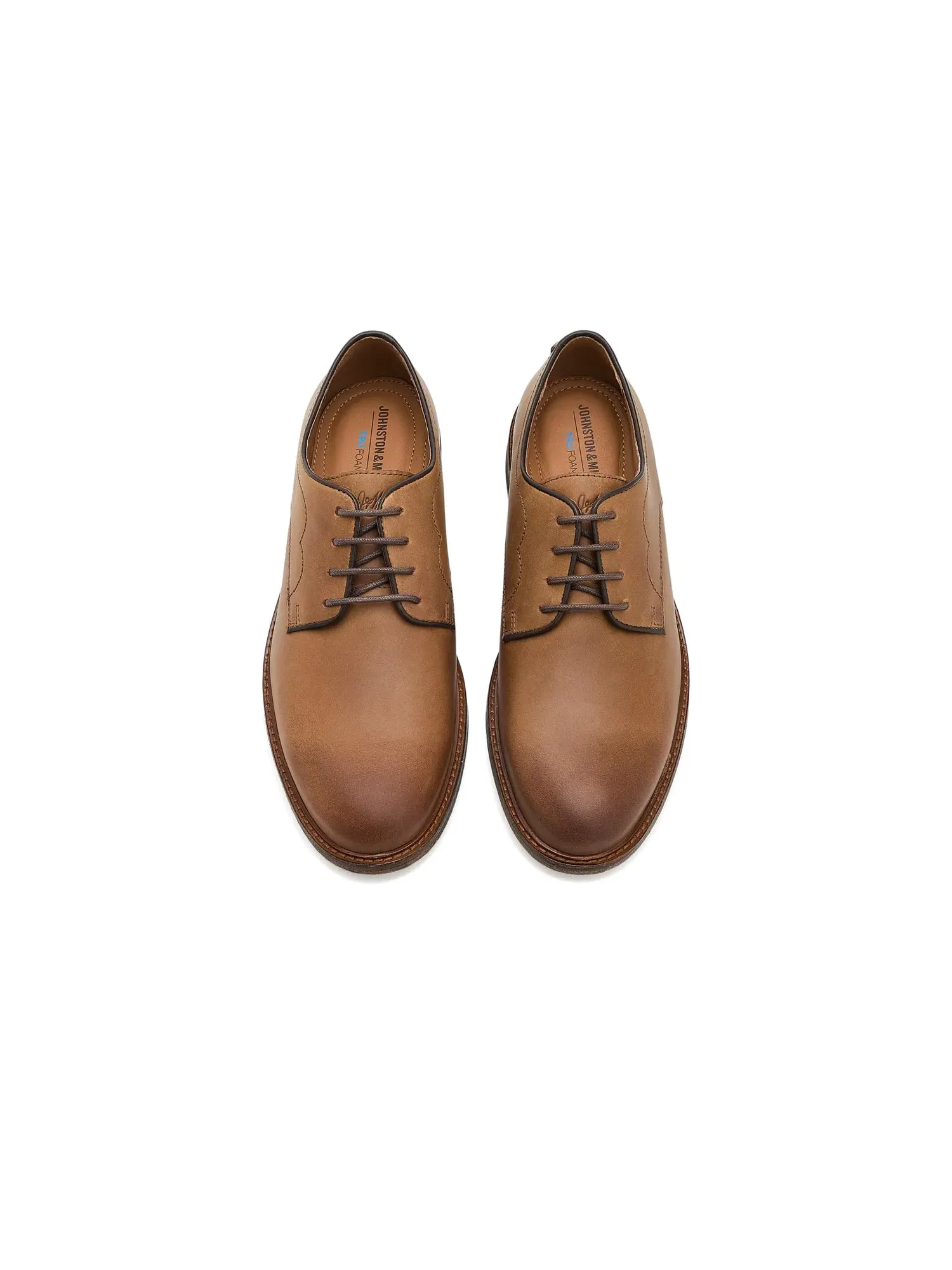 Оксфорды с гладким носком Ripley Plain Toe Johnston & Murphy — изображение 2 из 4, коричневый