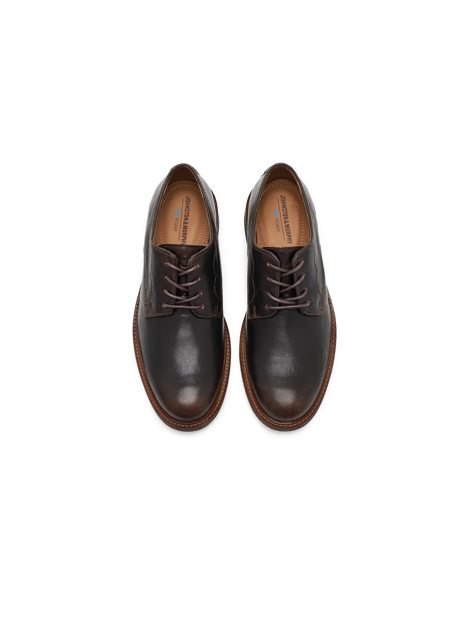Оксфорды с гладким носком Ripley Plain Toe Johnston & Murphy — изображение 2 из 4, темный коричневый
