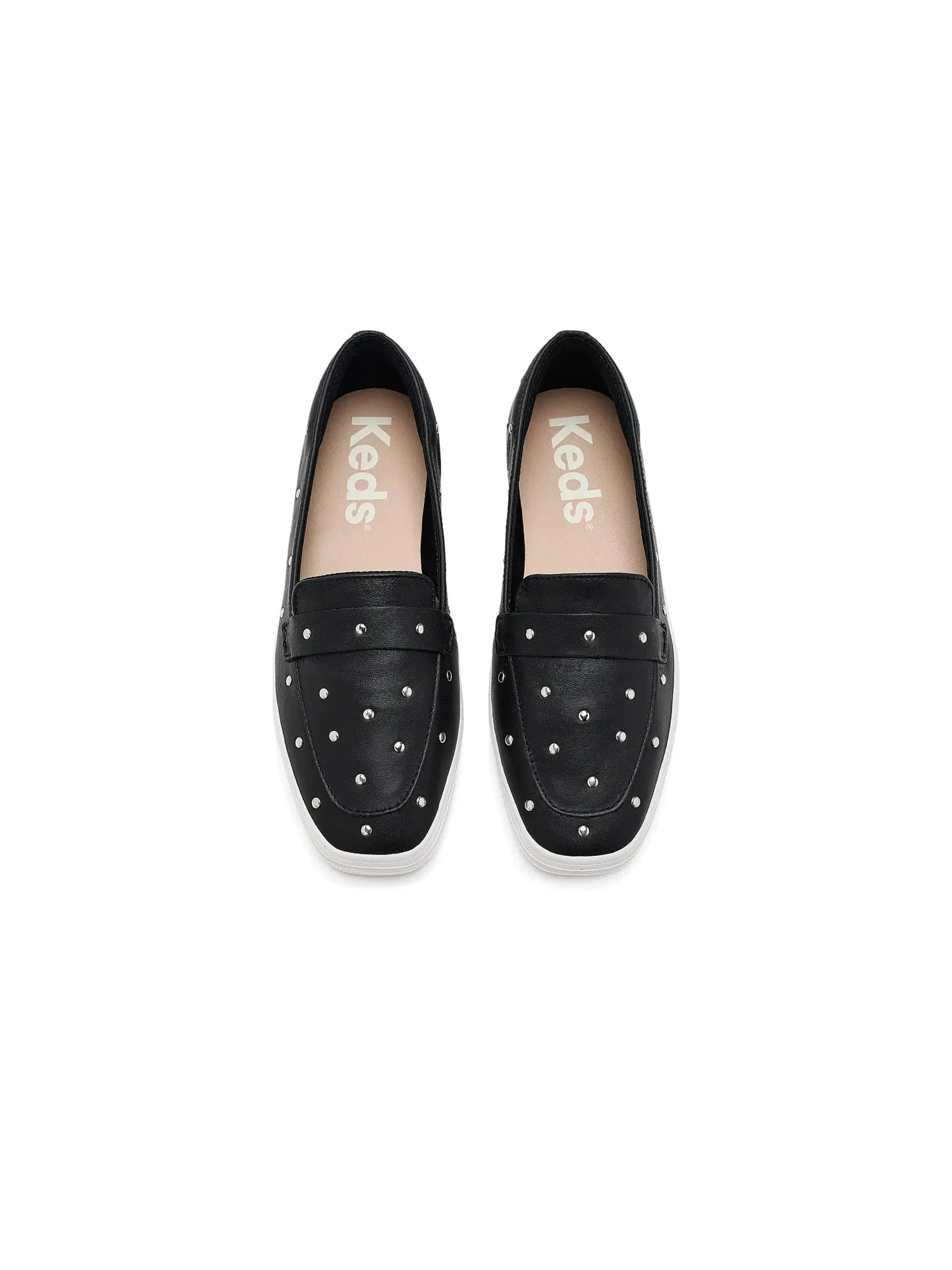 Лоферы с квадратным носком без шнурков Keds — изображение 2 из 4, черный/серебристый