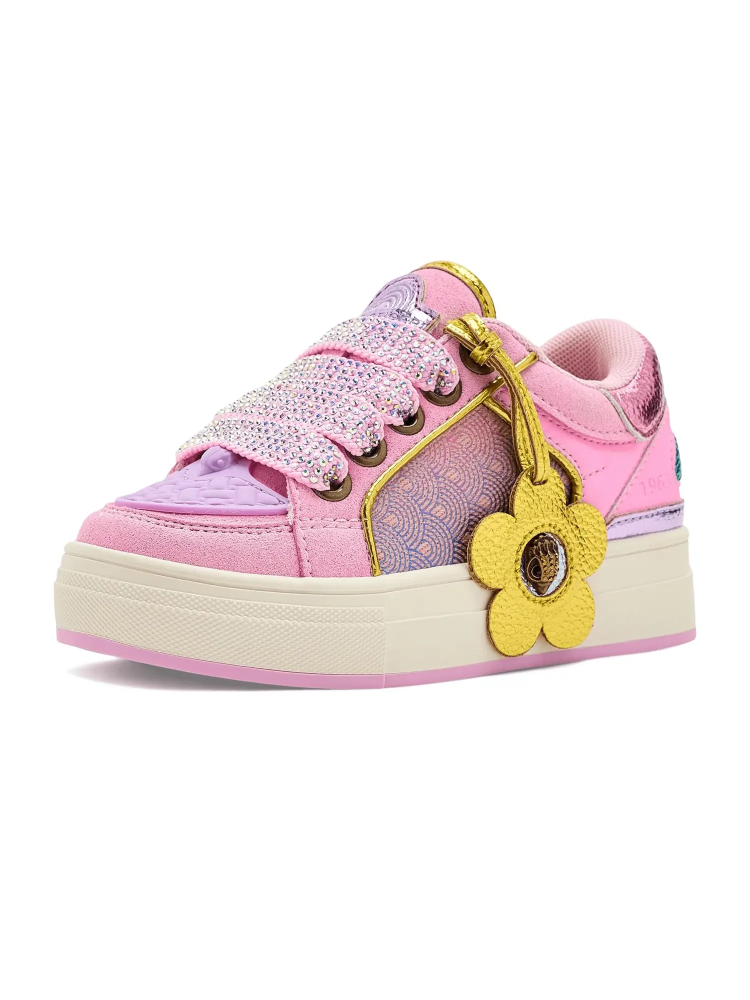 Кроссовки Mini Southbank Tag (для маленьких и больших детей) Kurt Geiger London Kids — изображение 1 из 4, розовый/неоновый