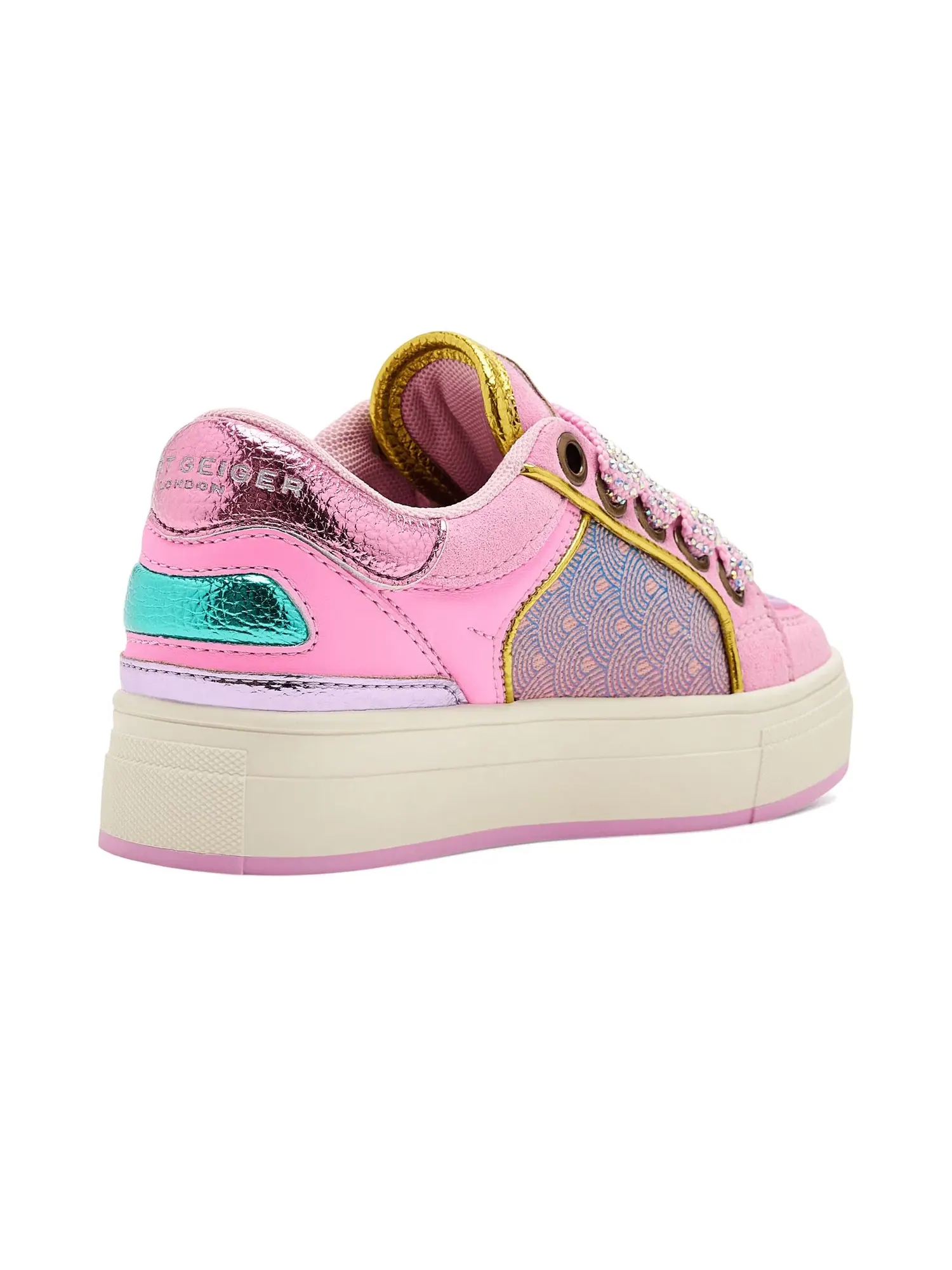 Кроссовки Mini Southbank Tag (для маленьких и больших детей) Kurt Geiger London Kids — изображение 3 из 4, розовый/неоновый