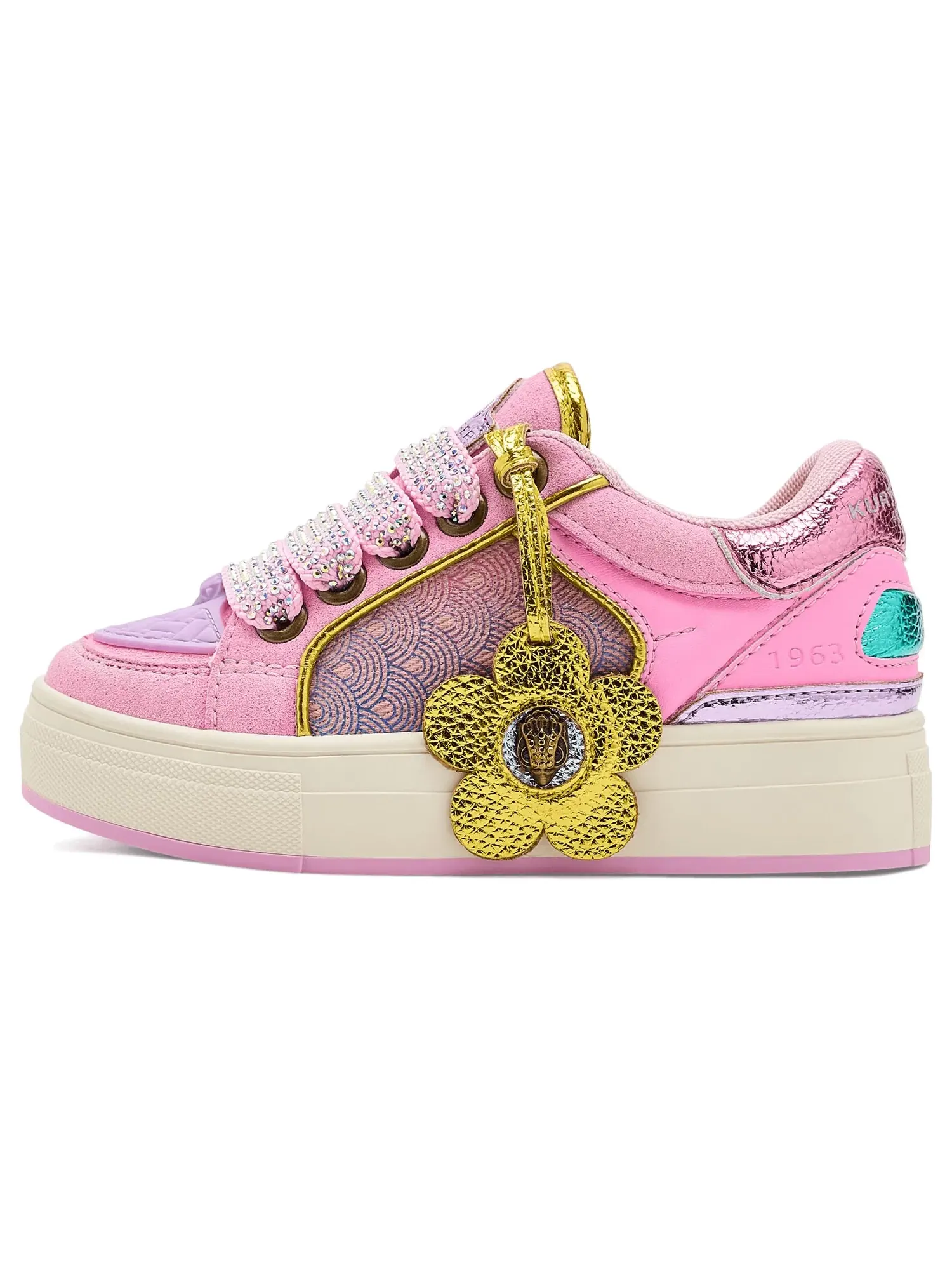 Кроссовки Mini Southbank Tag (для маленьких и больших детей) Kurt Geiger London Kids — изображение 4 из 4, розовый/неоновый