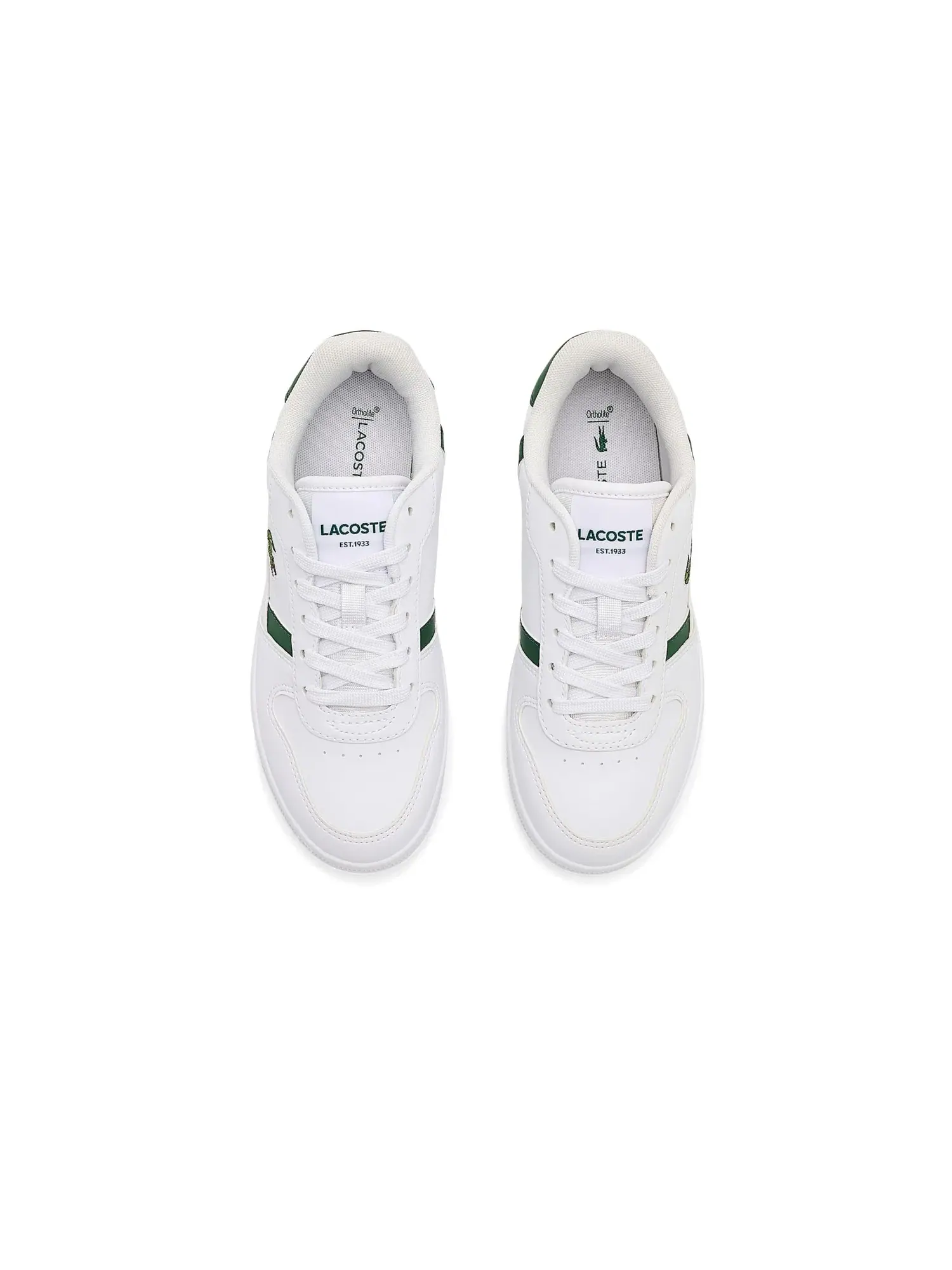 Кроссовки с Т-образными зажимами (для маленьких и больших детей) Lacoste Kids — изображение 2 из 4, белый/темный зеленый