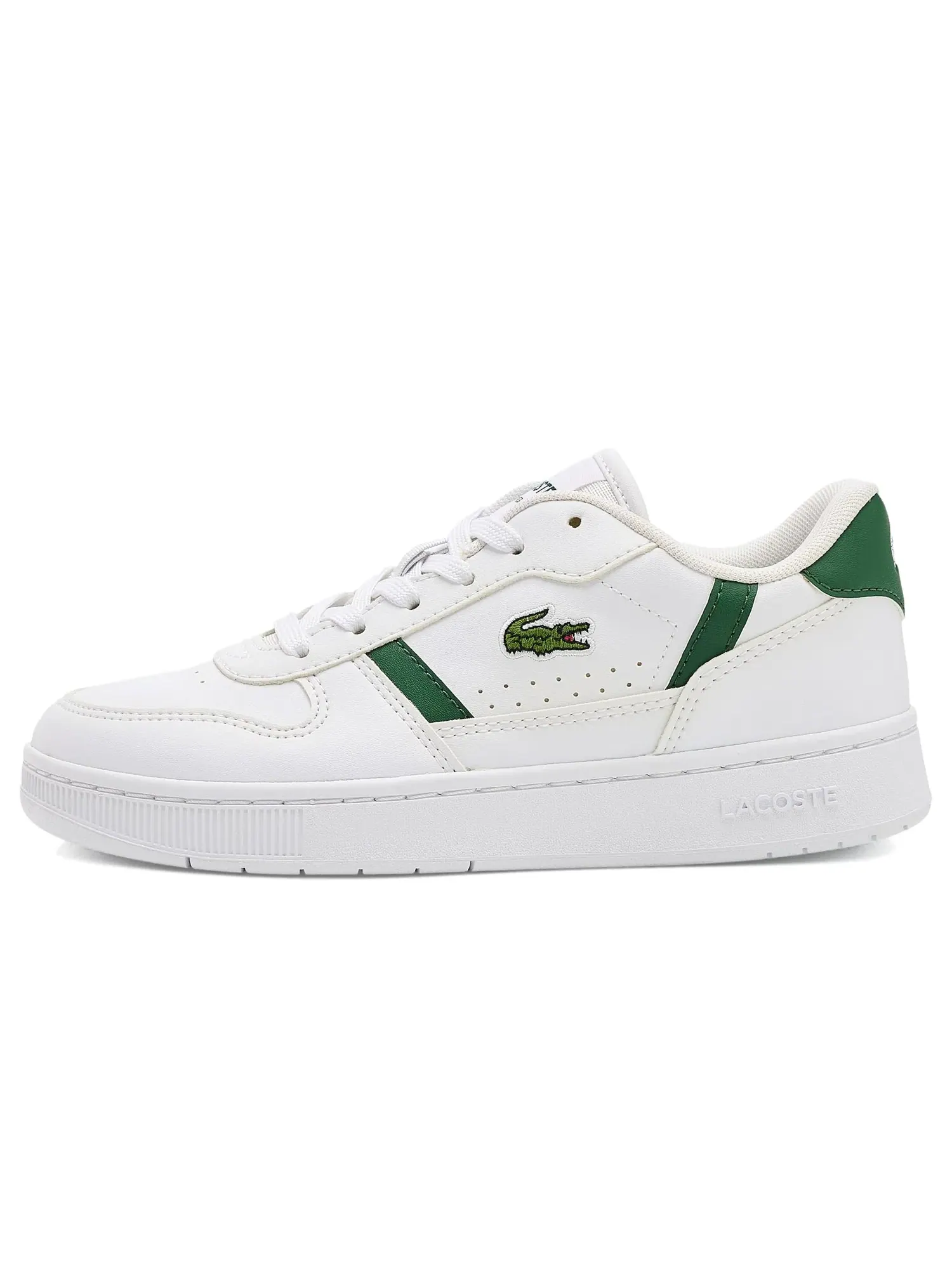 Кроссовки с Т-образными зажимами (для маленьких и больших детей) Lacoste Kids — изображение 4 из 4, белый/темный зеленый