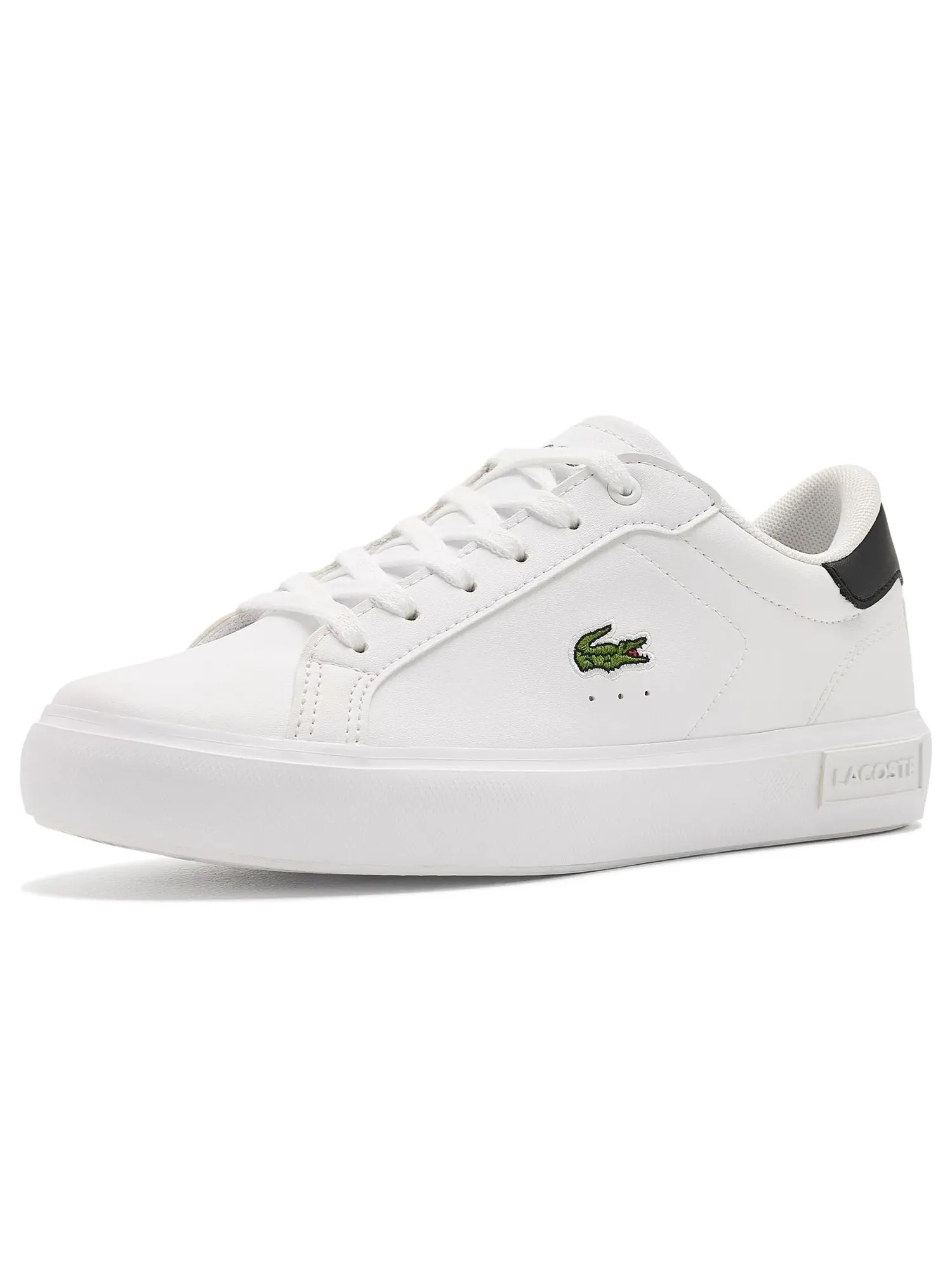 Кроссовки Powercourt (для маленьких и больших детей) Lacoste Kids — изображение 1 из 4, белый/черный