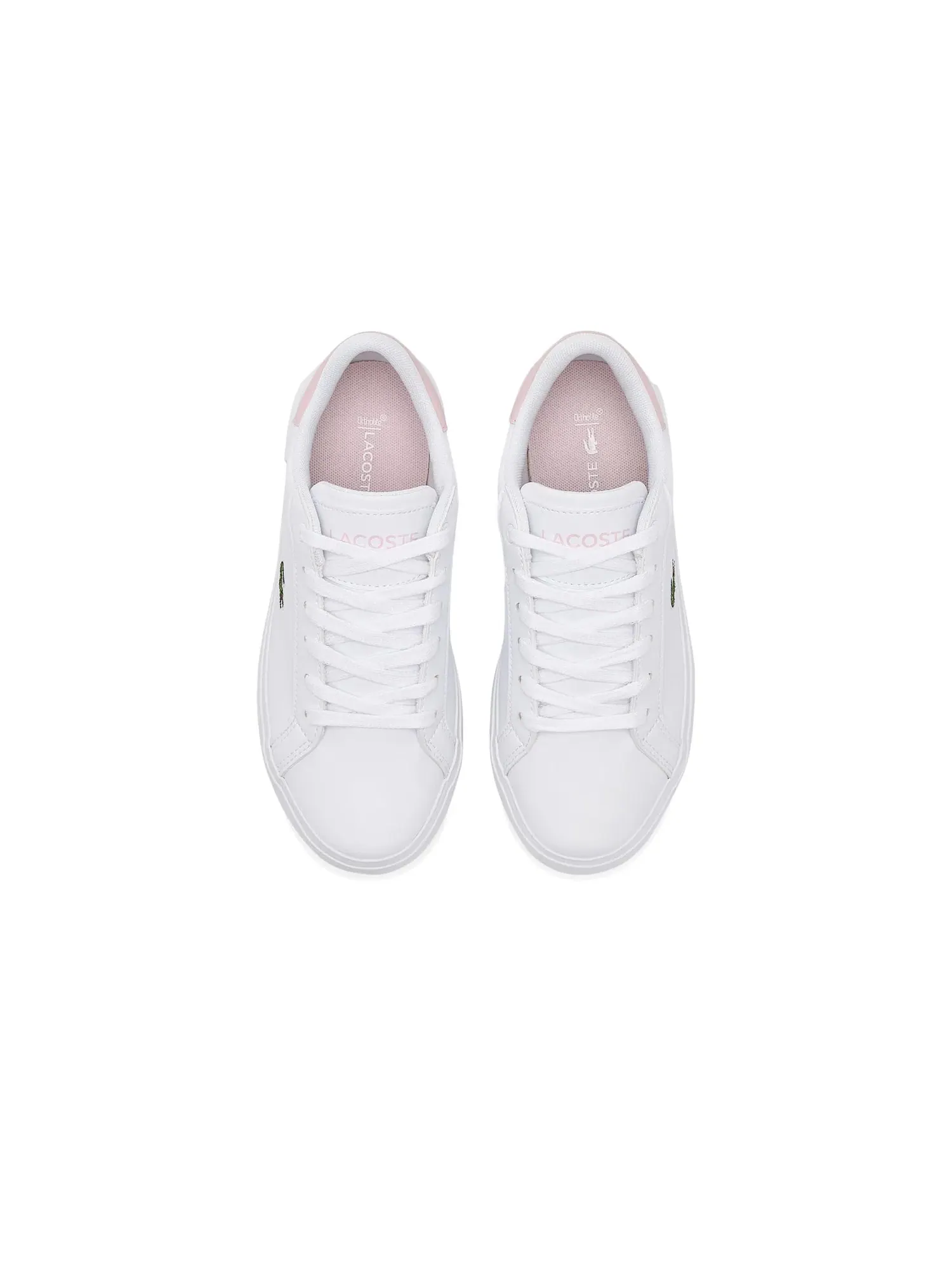 Кроссовки Powercourt (для маленьких и больших детей) Lacoste Kids — изображение 2 из 4, белый/светлый розовый