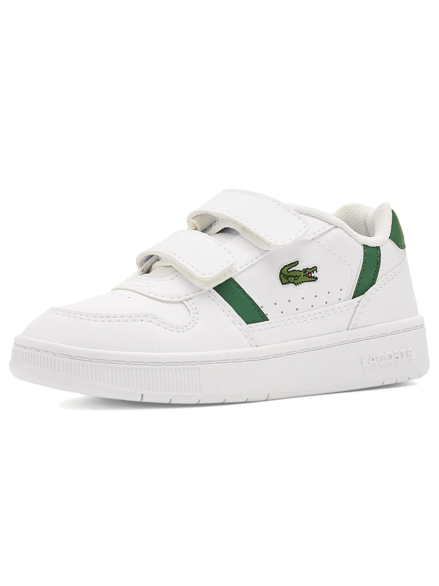 Кроссовки с Т-образными зажимами (для маленьких детей) Lacoste Kids — изображение 1 из 4, белый/темный зеленый