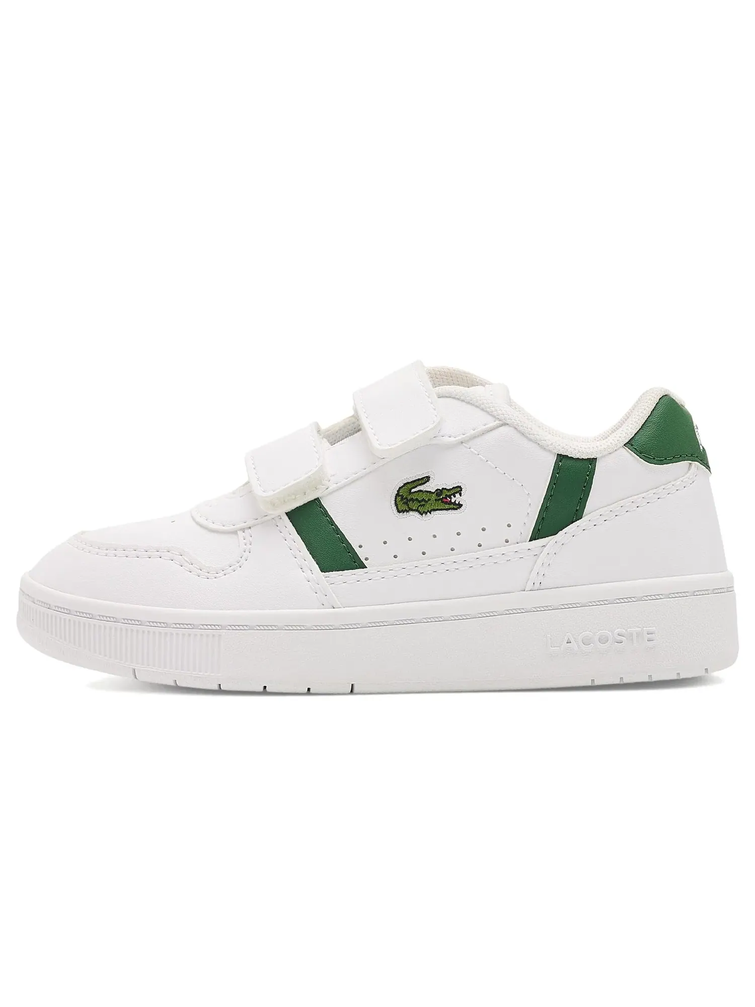 Кроссовки с Т-образными зажимами (для маленьких детей) Lacoste Kids — изображение 4 из 4, белый/темный зеленый