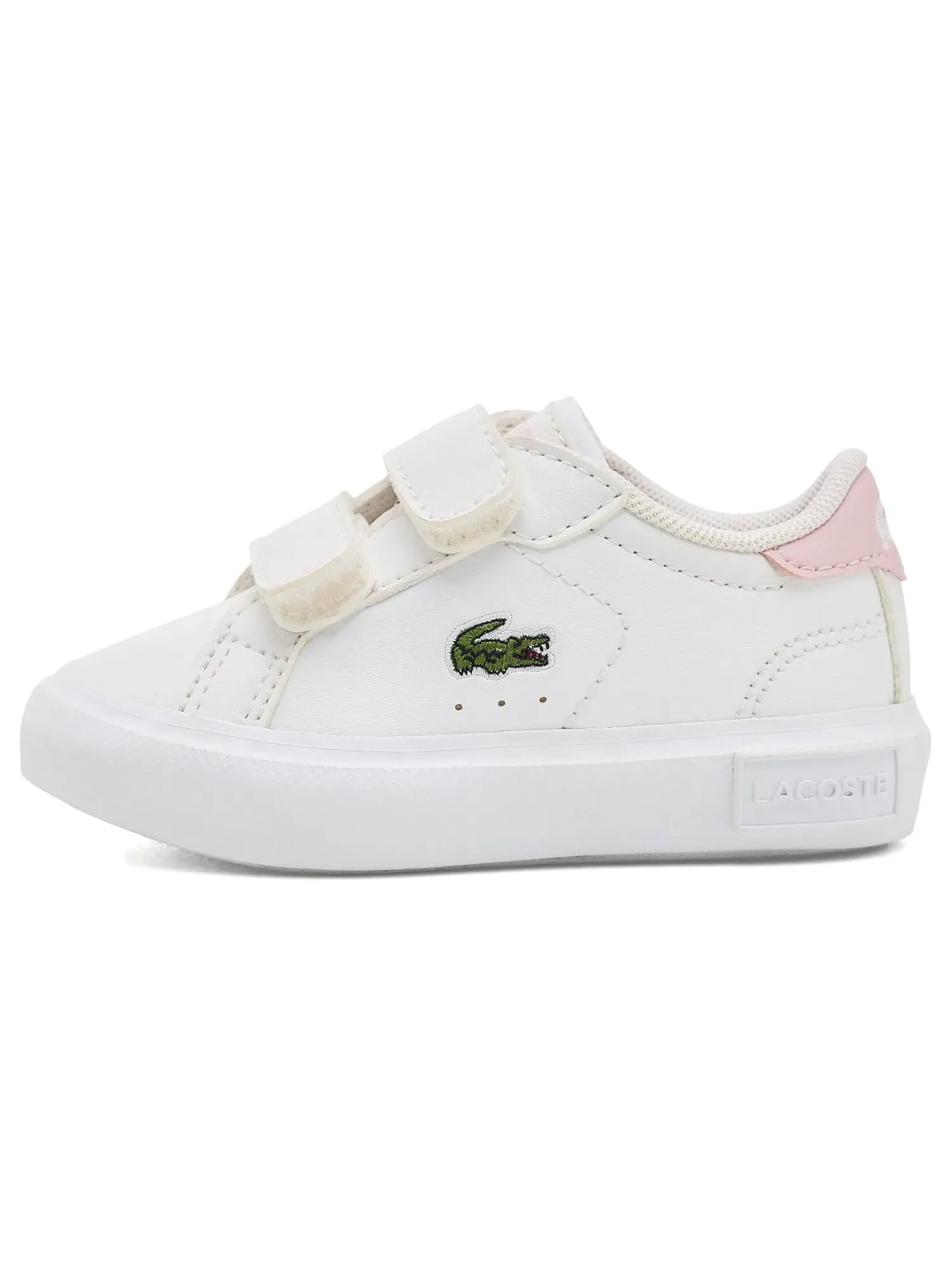 Кроссовки Powercourt (для малышей/детей младшего возраста) Lacoste Kids — изображение 4 из 4, белый/светлый розовый