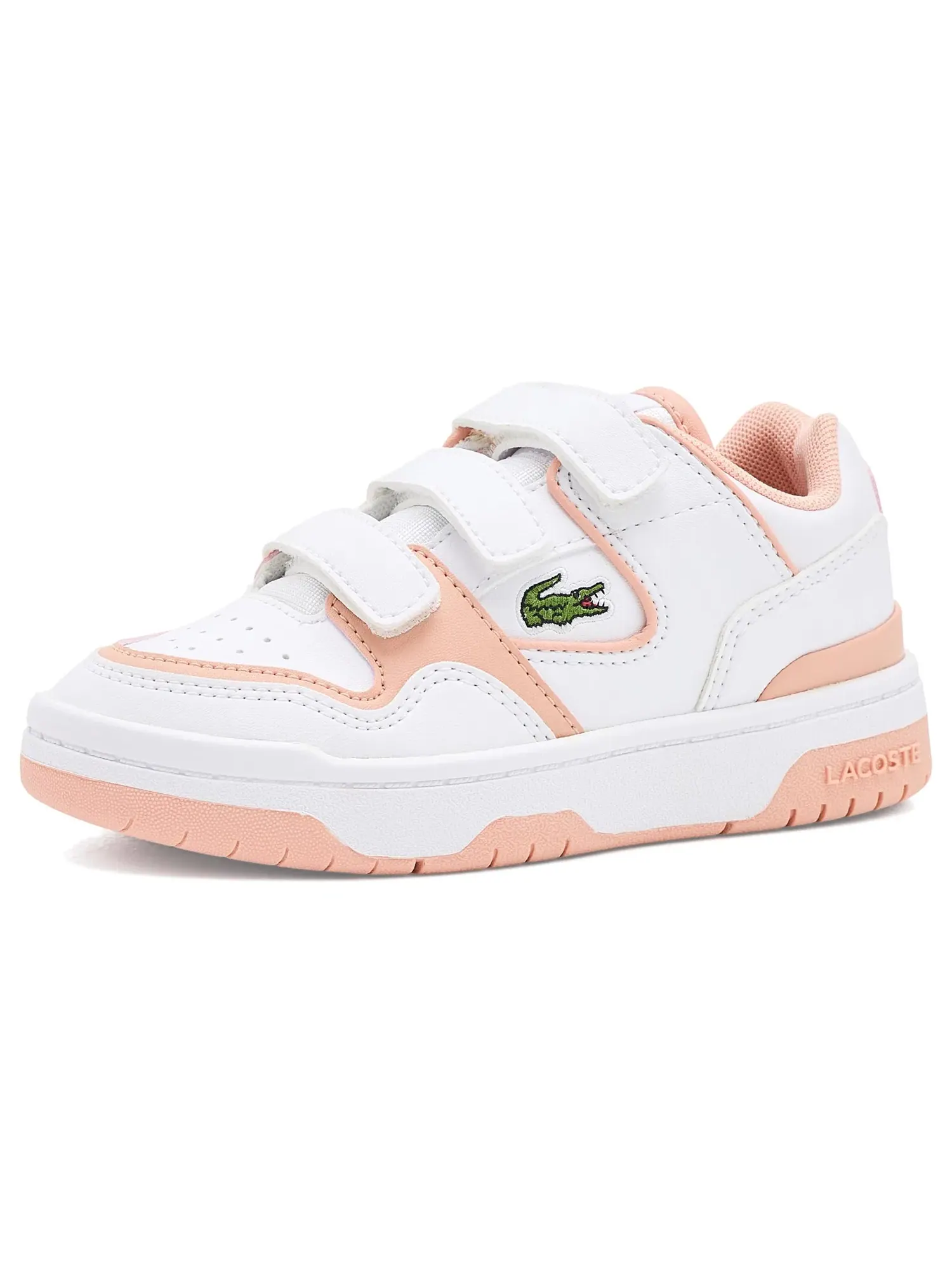 Кроссовки Courtcage Set (для маленьких детей) Lacoste Kids — изображение 1 из 4, белый/розовый