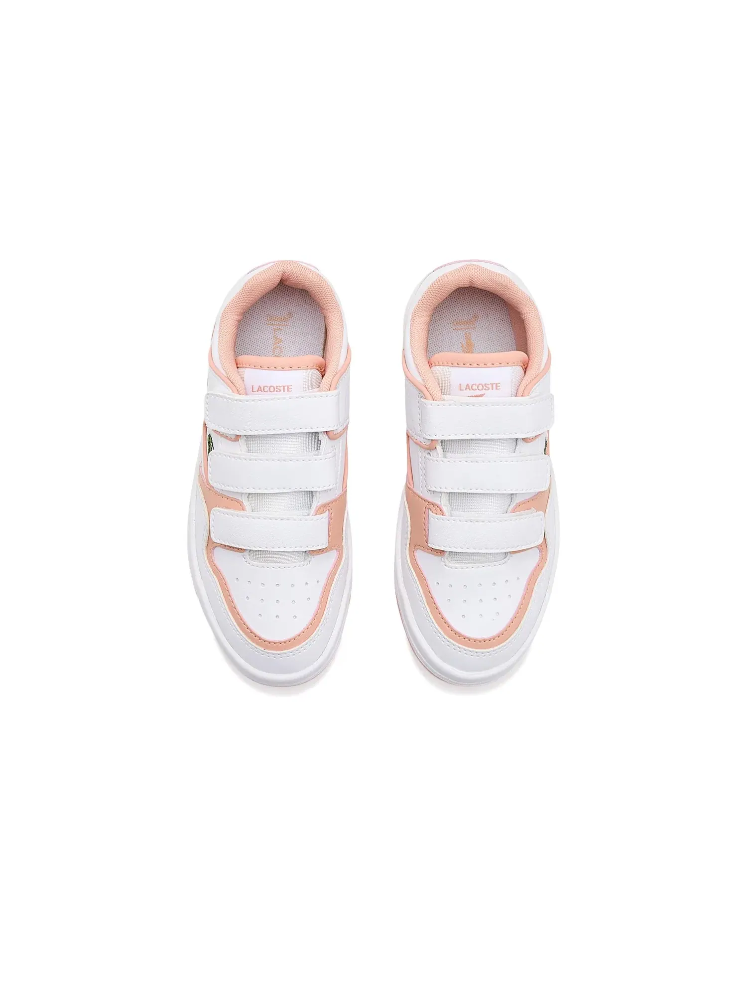 Кроссовки Courtcage Set (для маленьких детей) Lacoste Kids — изображение 2 из 4, белый/розовый