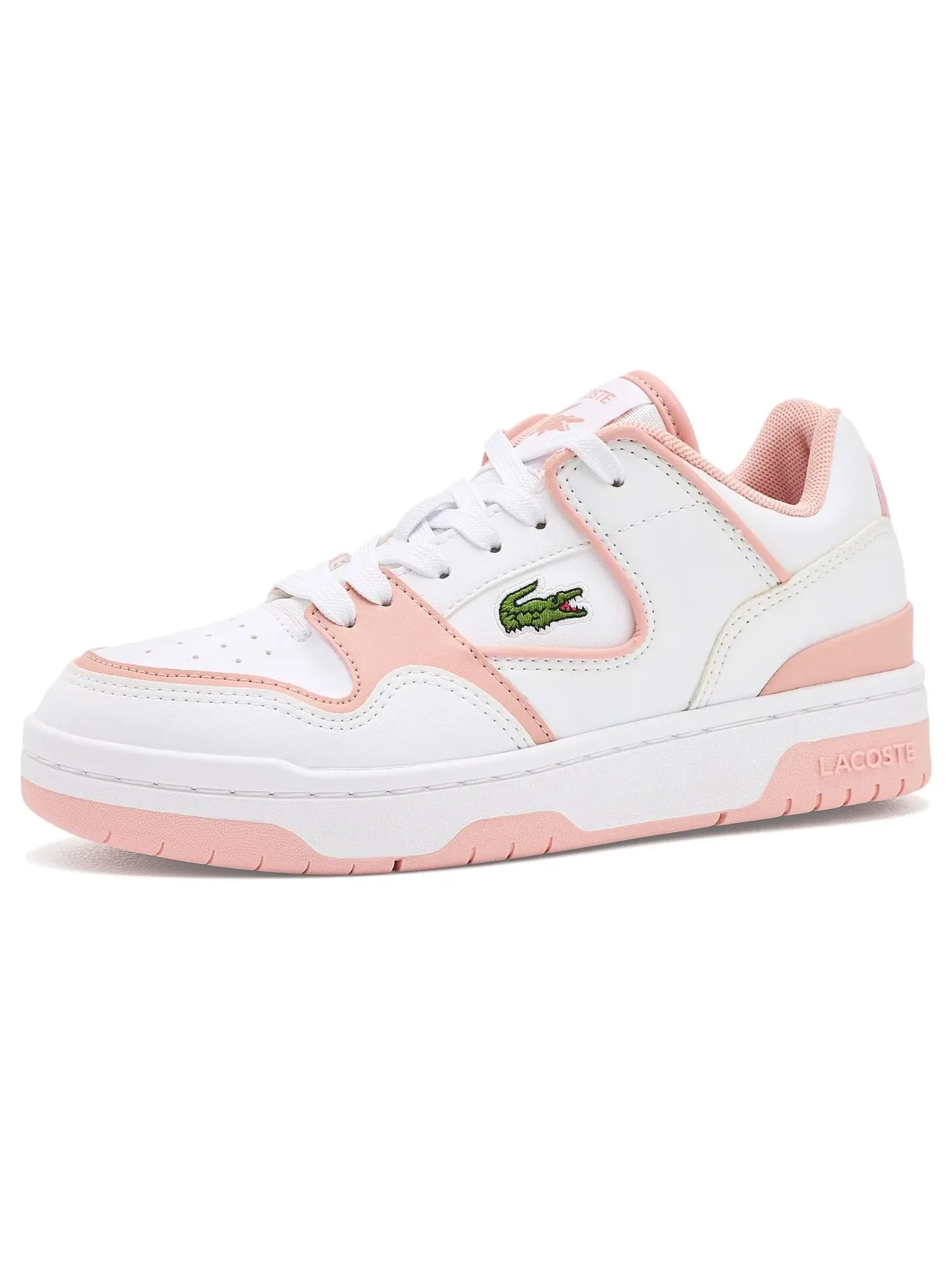 Кроссовки Courtcage Set (для маленьких и больших детей) Lacoste Kids — изображение 1 из 4, белый/розовый