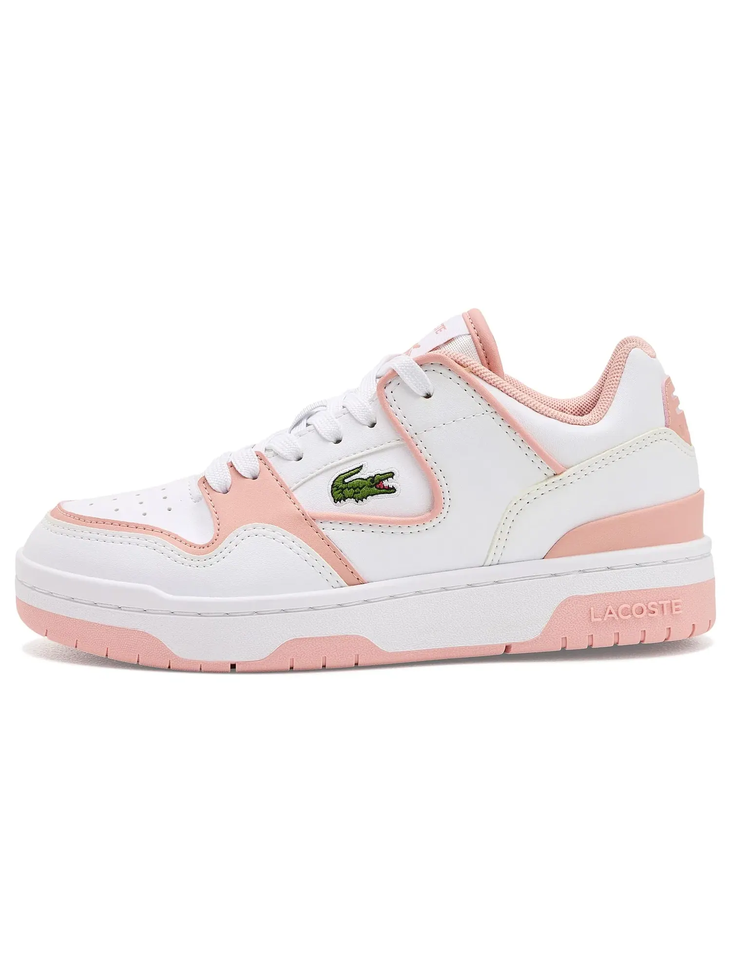 Кроссовки Courtcage Set (для маленьких и больших детей) Lacoste Kids — изображение 4 из 4, белый/розовый