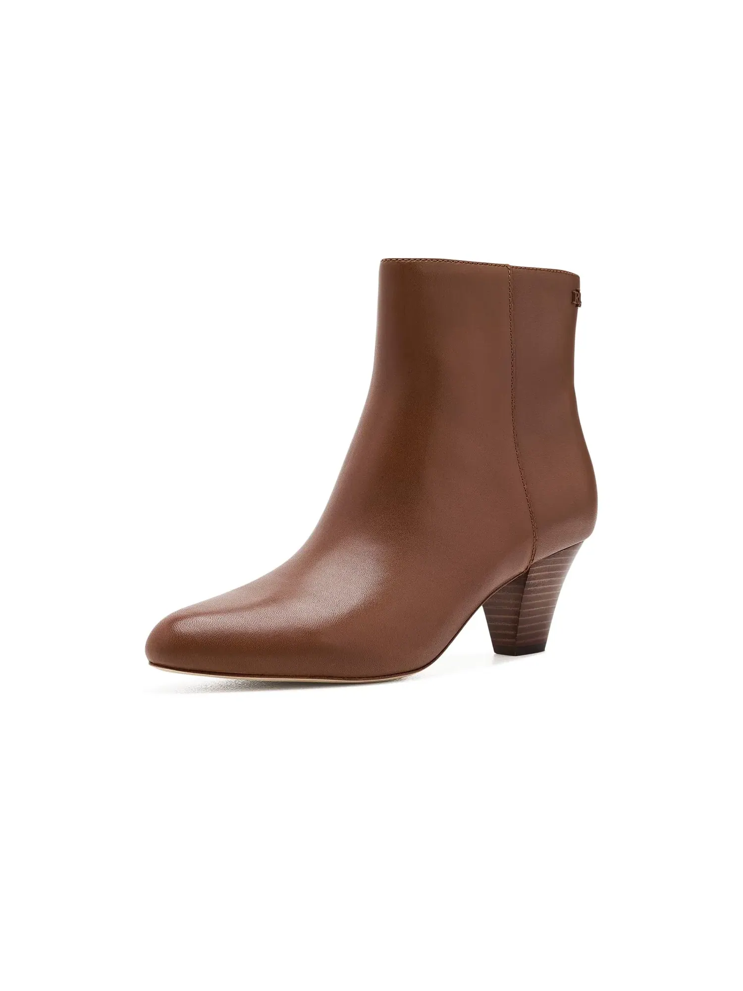 Ботильоны на каблуке из телячьей кожи Emersyn Lauren Ralph Lauren — изображение 1 из 4, бежевый