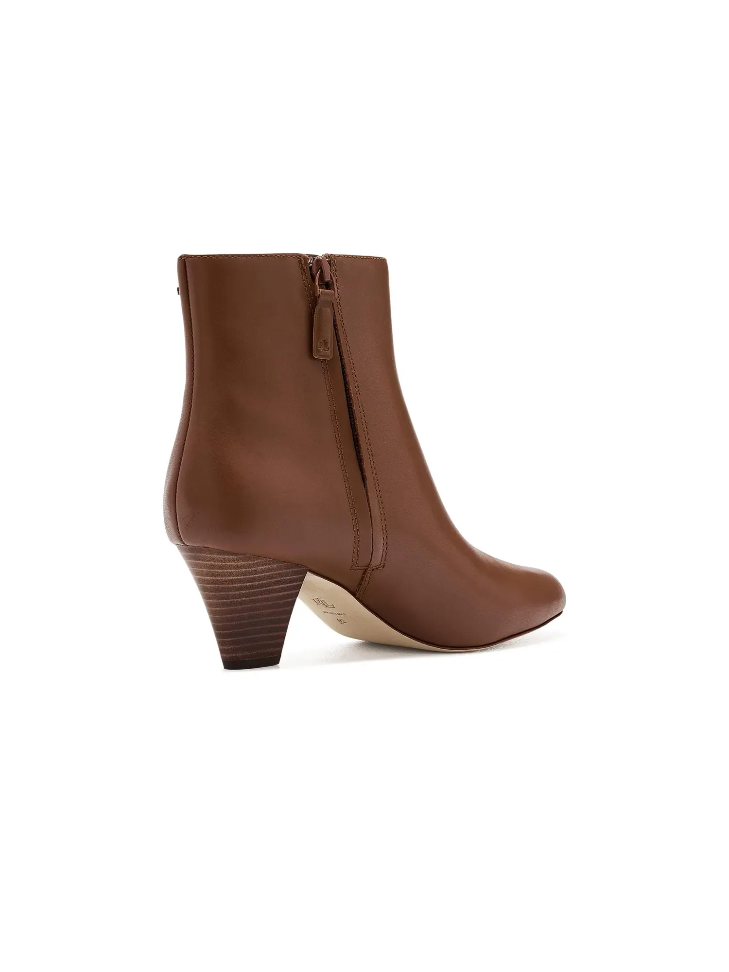 Ботильоны на каблуке из телячьей кожи Emersyn Lauren Ralph Lauren — изображение 3 из 4, бежевый